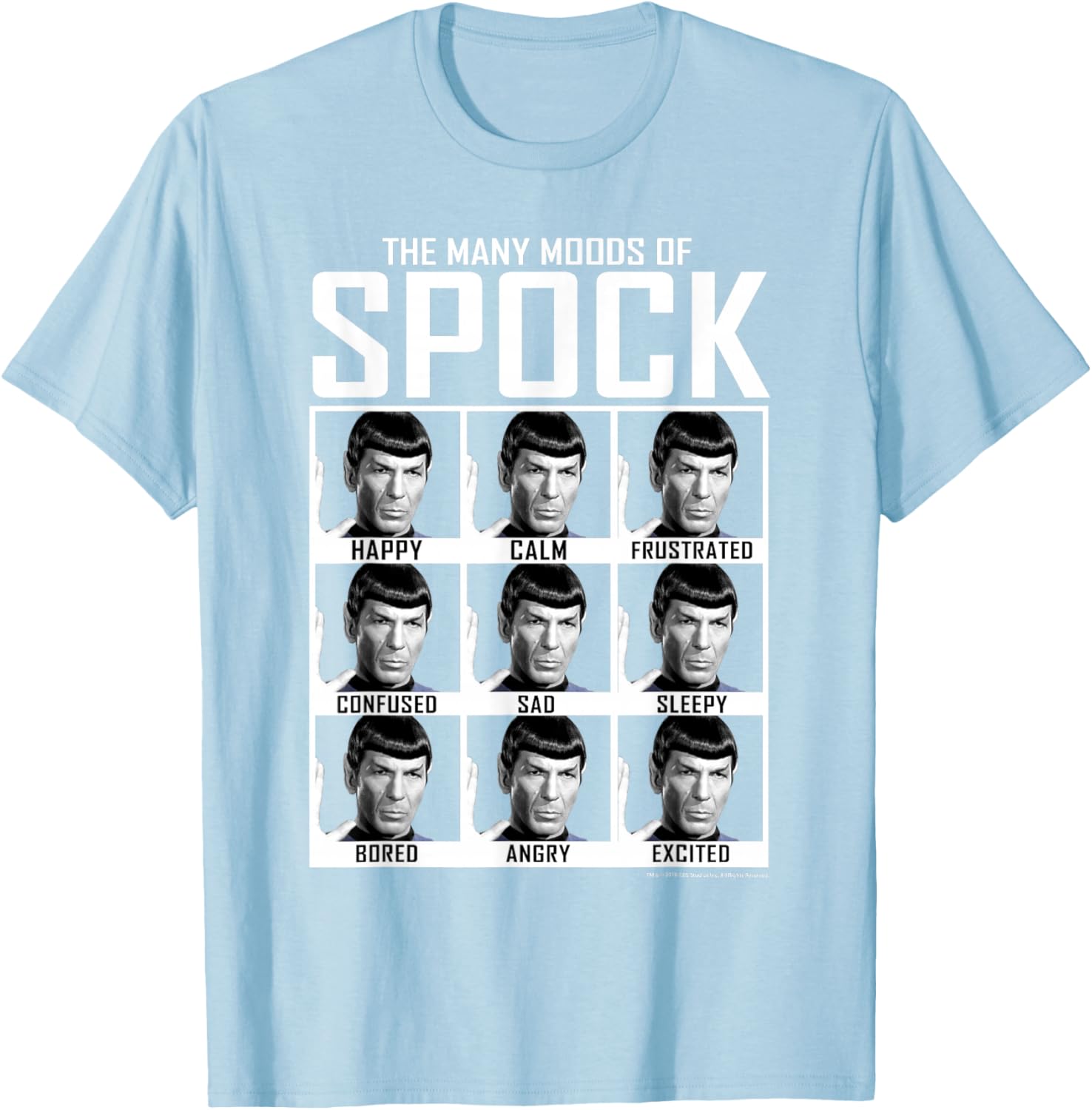 Star Trek Spock Moods Textbook T-Shirt for Fans of Classic Sci-Fi Fashion - 5