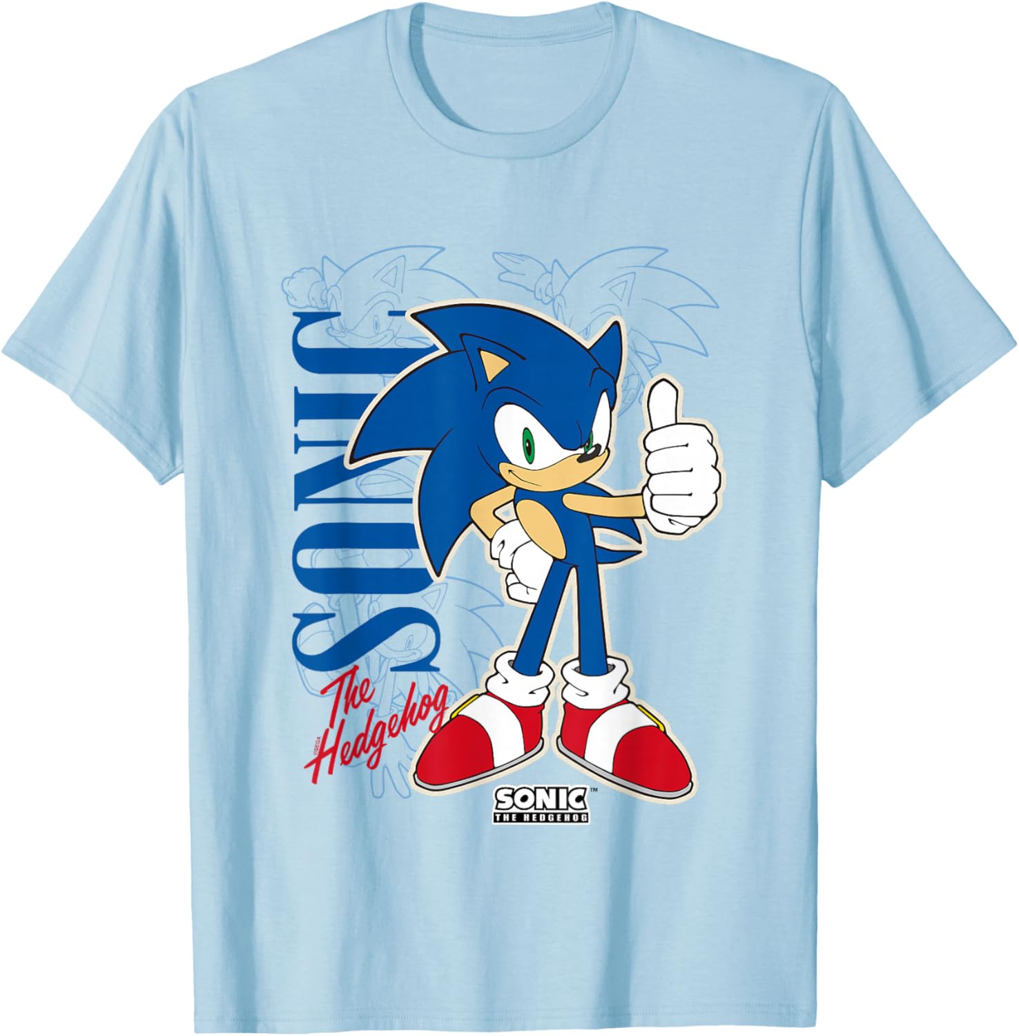 Sonic The Hedgehog Thumbs Up Retro Graphic T-Shirt for Fans - 2
