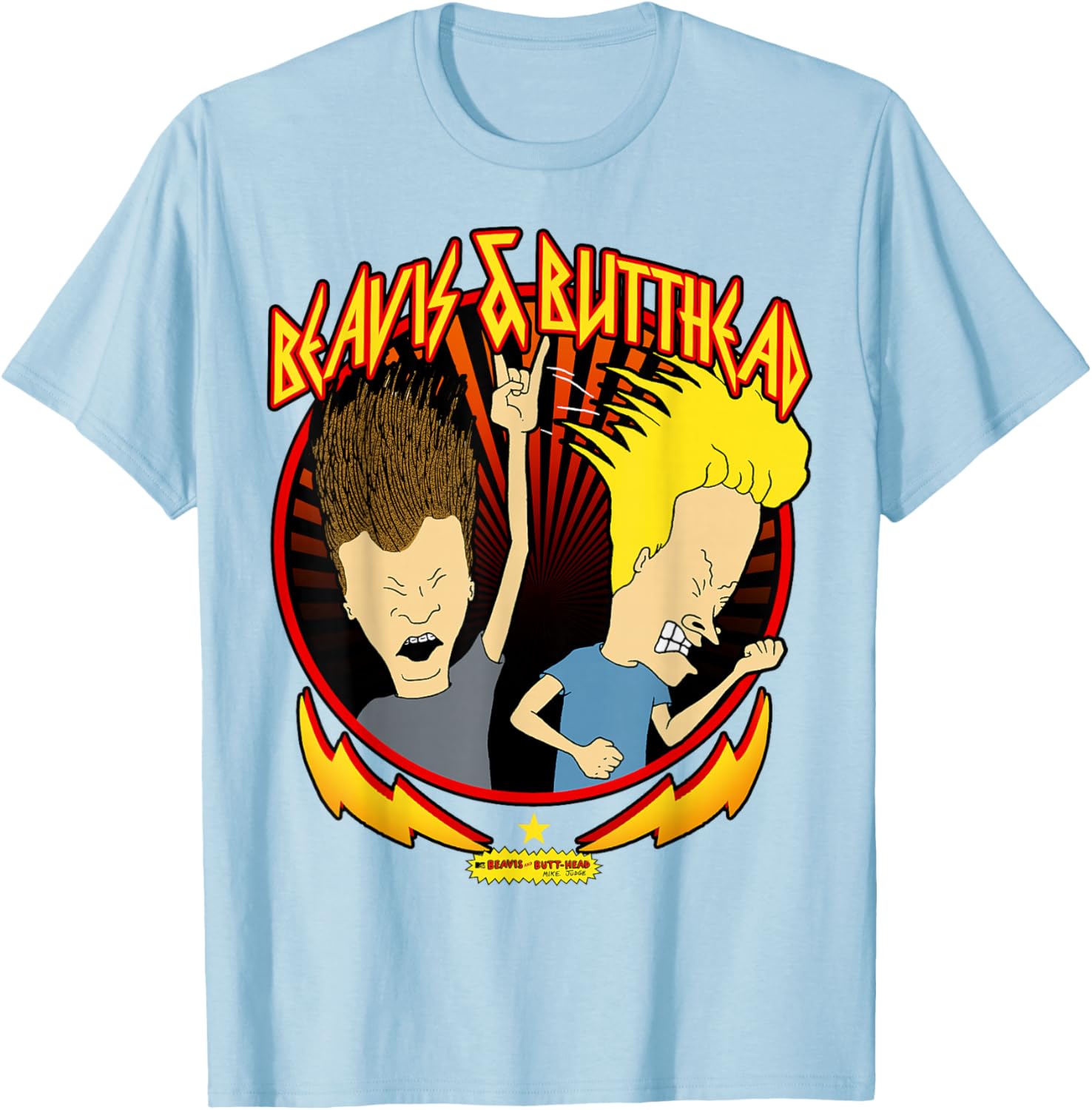 Beavis and Butt-Head Metal Colors Rock Out Graphic T-Shirt for Fans - 2