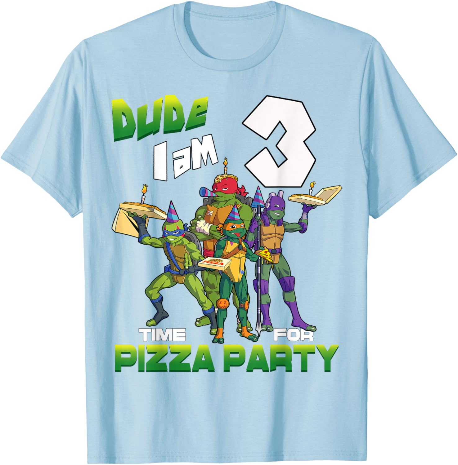 Mademark TMNT 3rd Birthday T-Shirt for Boys - Turtles Pizza Party Fun - 14