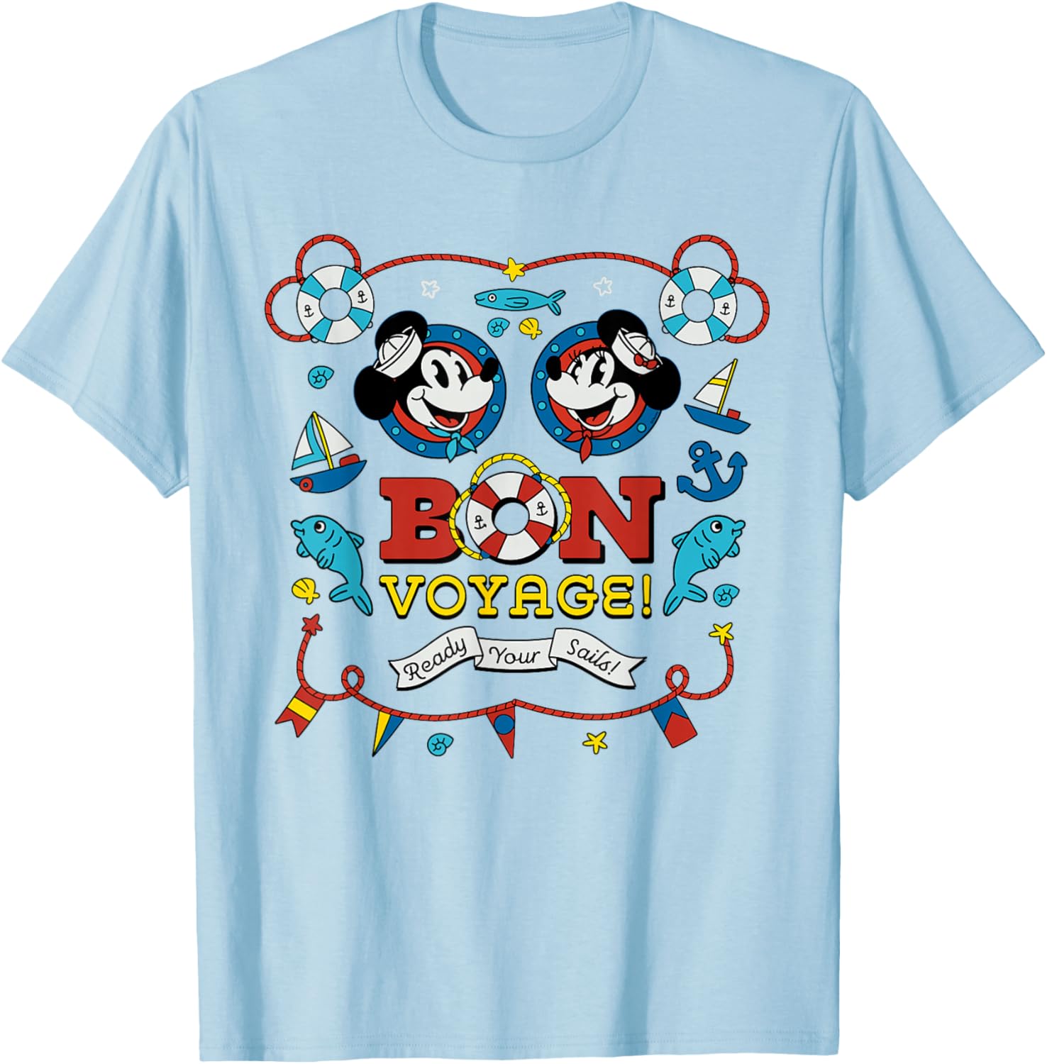 Disney Cruise Mickey and Minnie Mouse Bon Voyage Vacation T-Shirt - 24