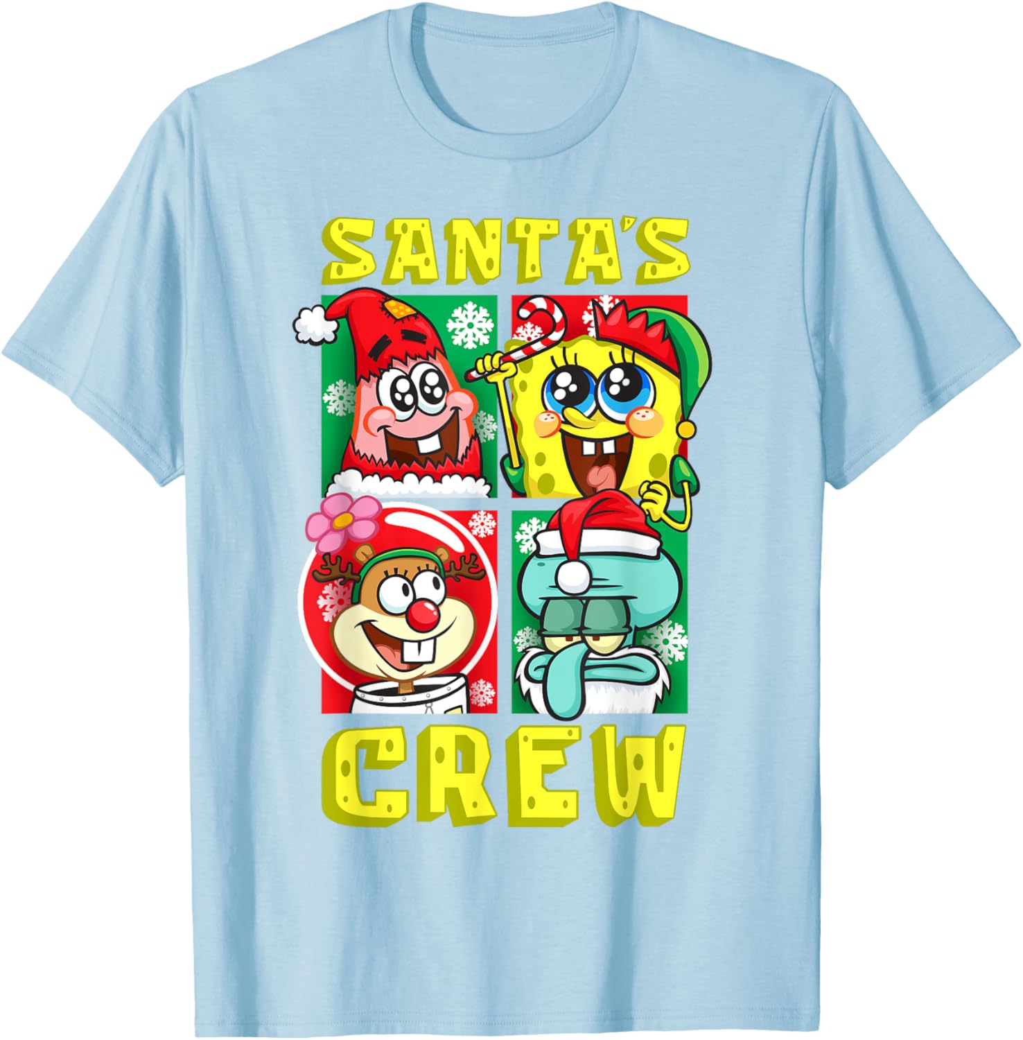 Mademark SpongeBob Christmas Crew Fun T-Shirt with Santa Patrick Sandy Squidward - 22