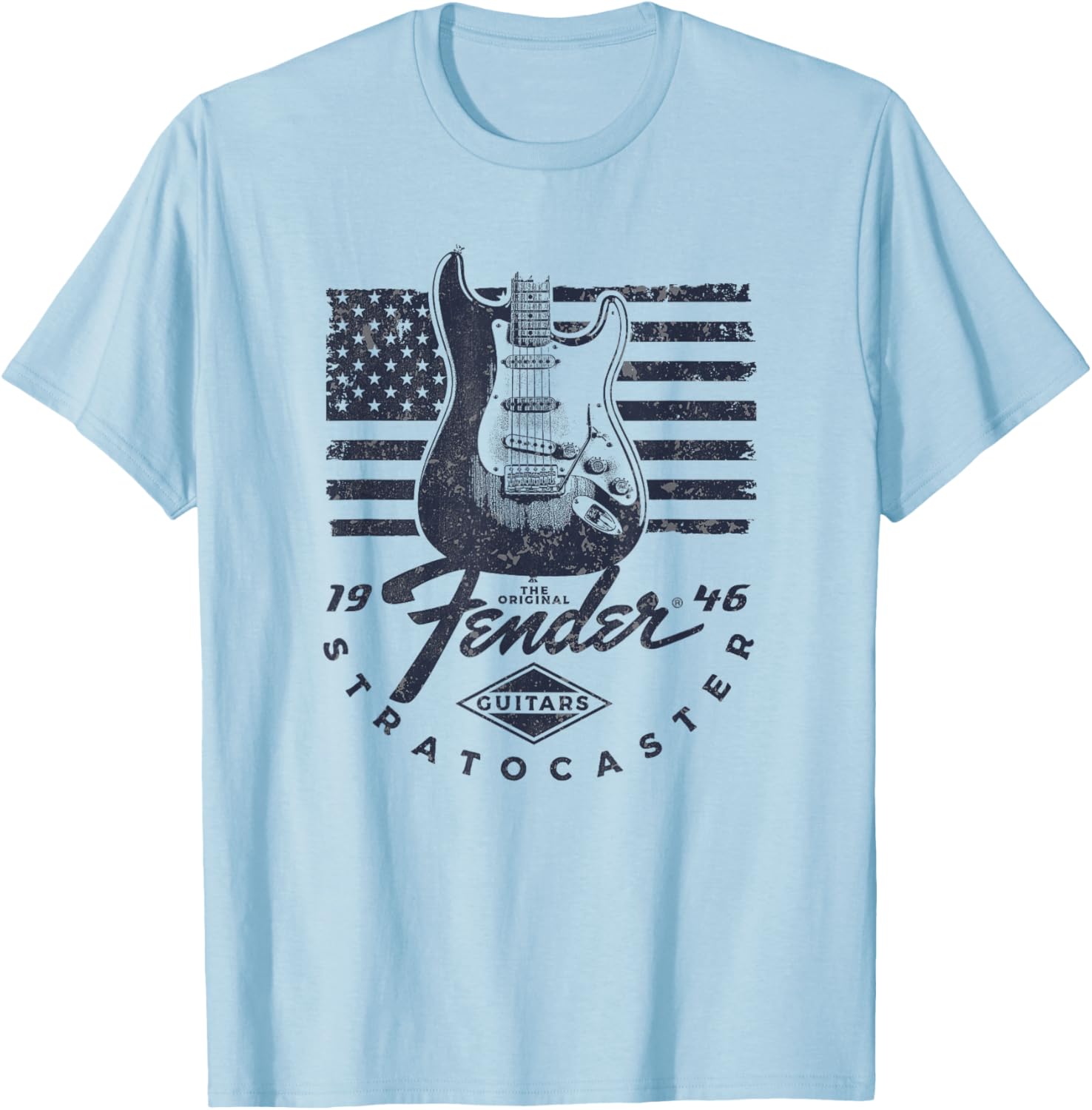 Fender 1946 Stratocaster American Flag T-Shirt for Music Lovers - 6