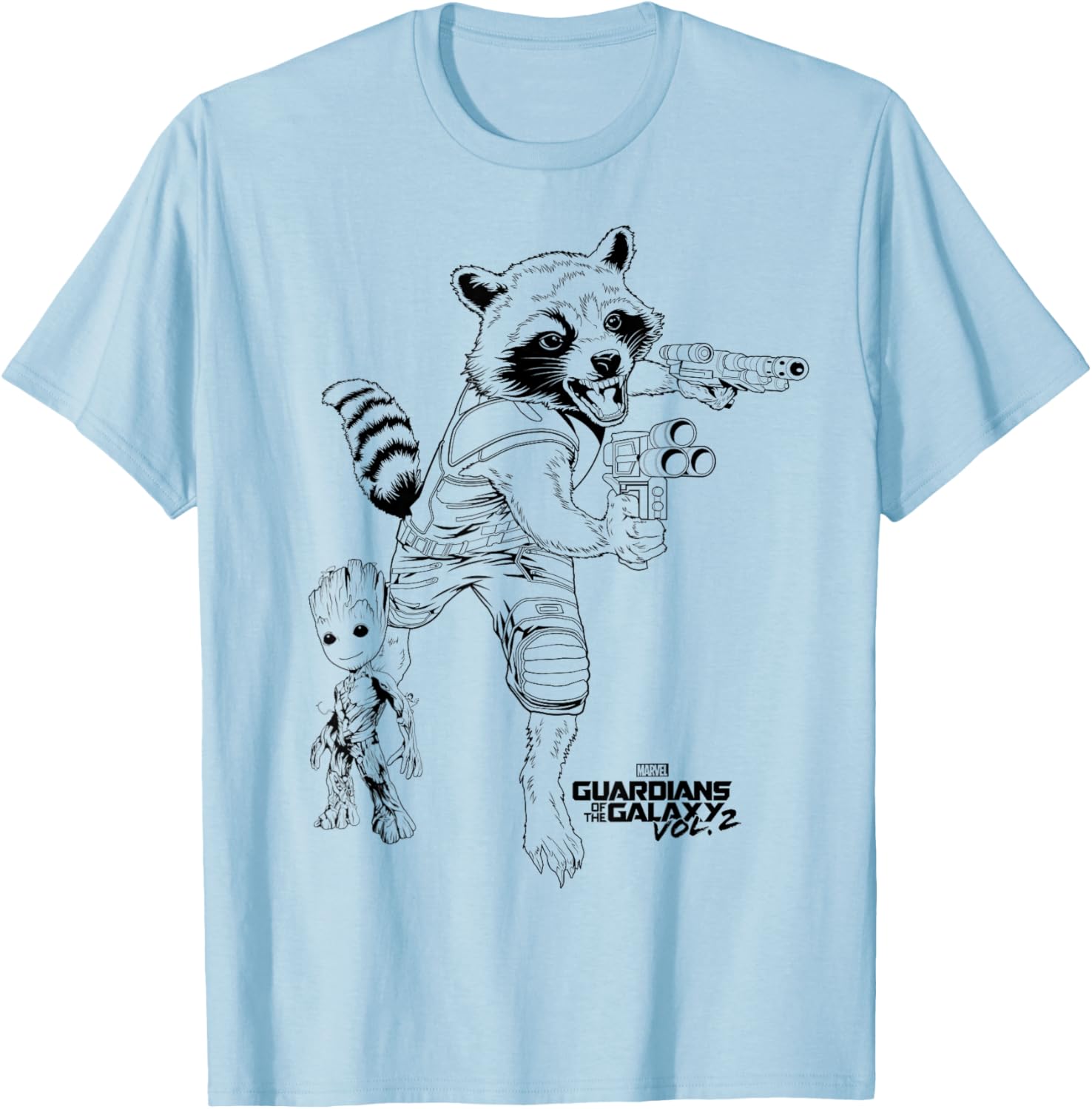 Marvel Guardians of the Galaxy Vol 2 Rocket and Groot Sketch T-Shirt - 4