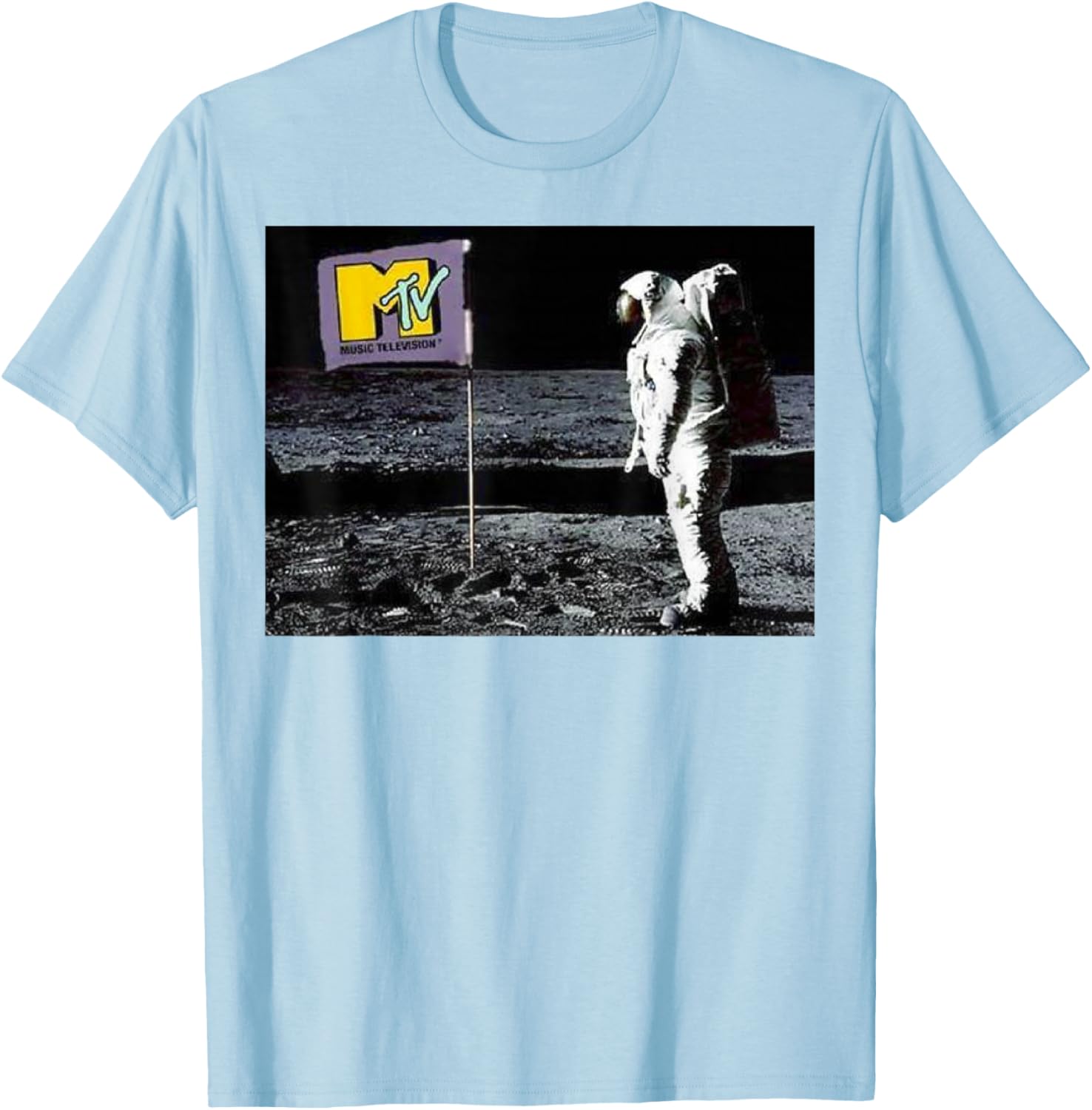 MTV Man On The Moon Logo Graphic Tee Short Sleeve T-Shirt for Fans - 9