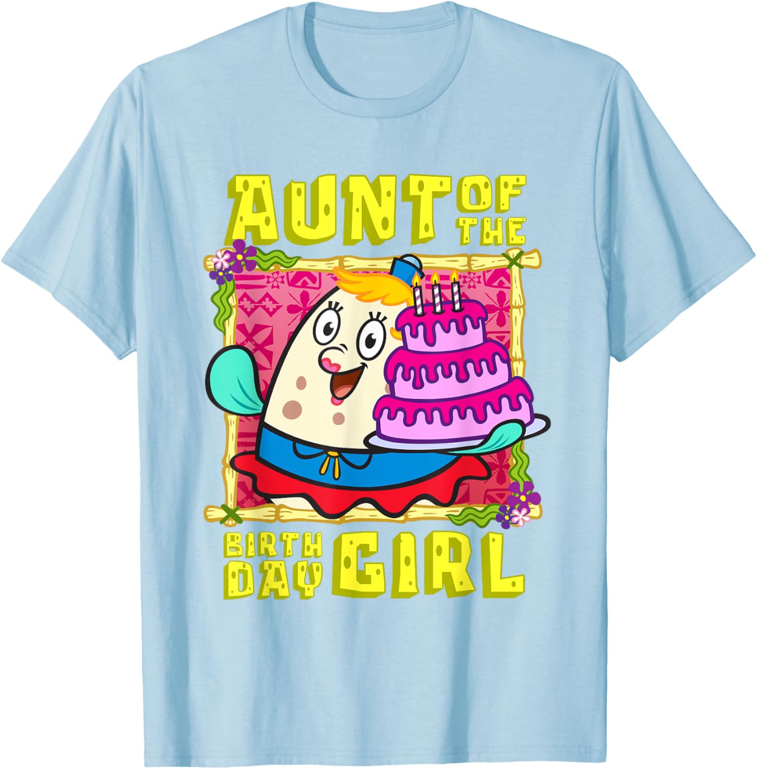 Mademark SpongeBob Aunt of the Birthday Girl Cake Match T-Shirt - 7