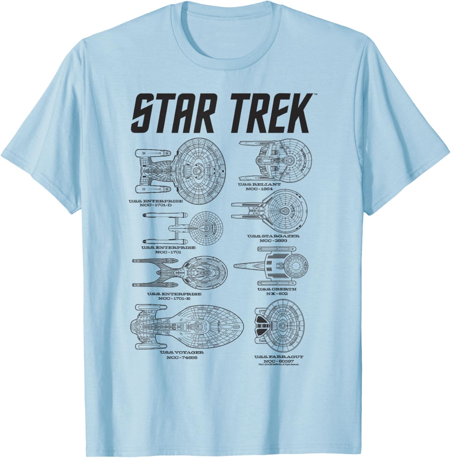 Star Trek Starfleet Enterprise Spaceship Textbook T-Shirt for Fans - 1