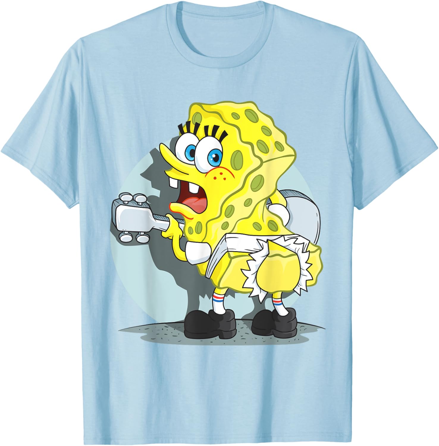 Mademark SpongeBob Ripped Pants T-Shirt Fun Clothing for Fans - 14