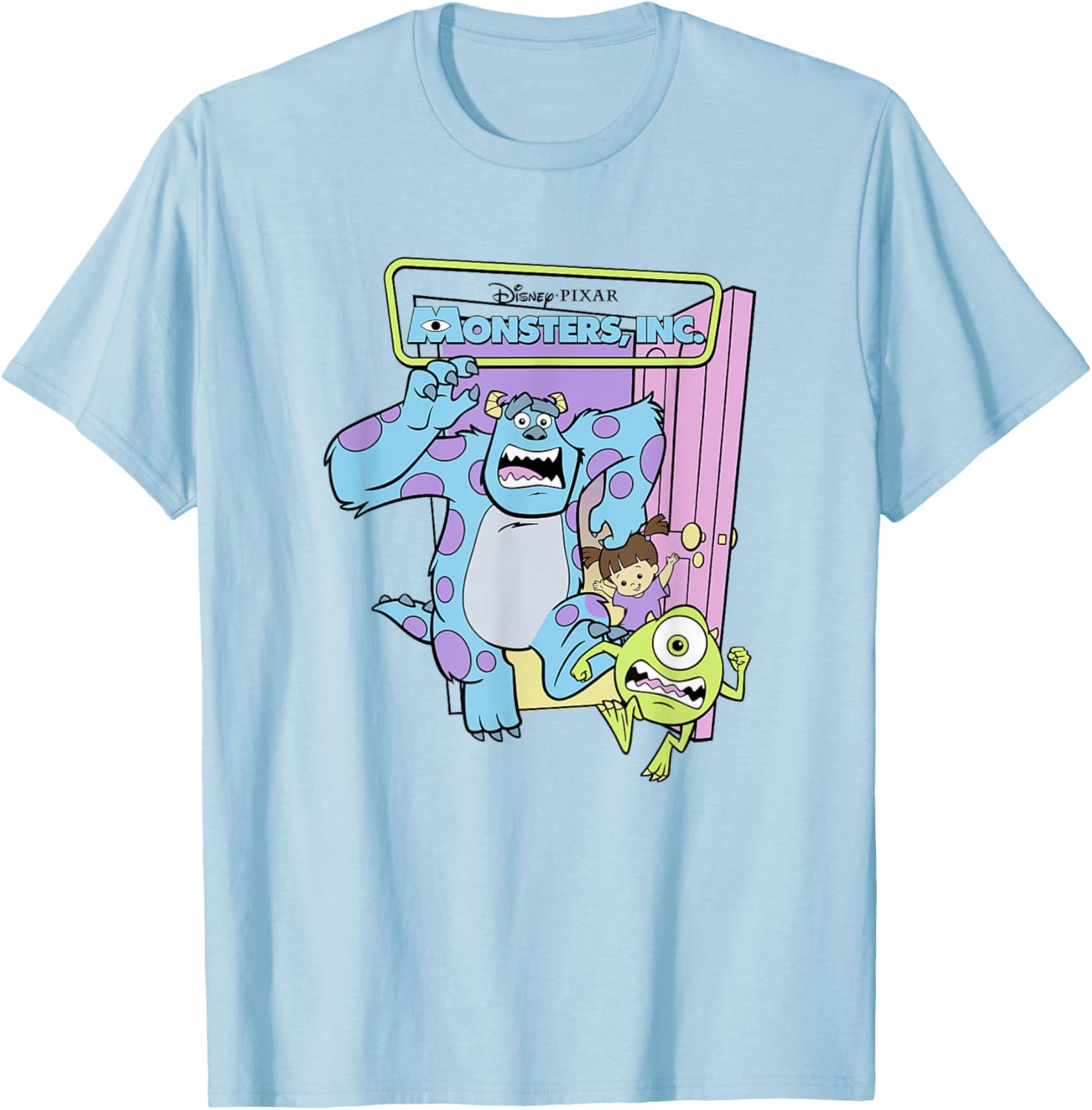 Monsters Inc Sulley Mike Boo Trio Logo T-Shirt for Fans and Collectors - 6