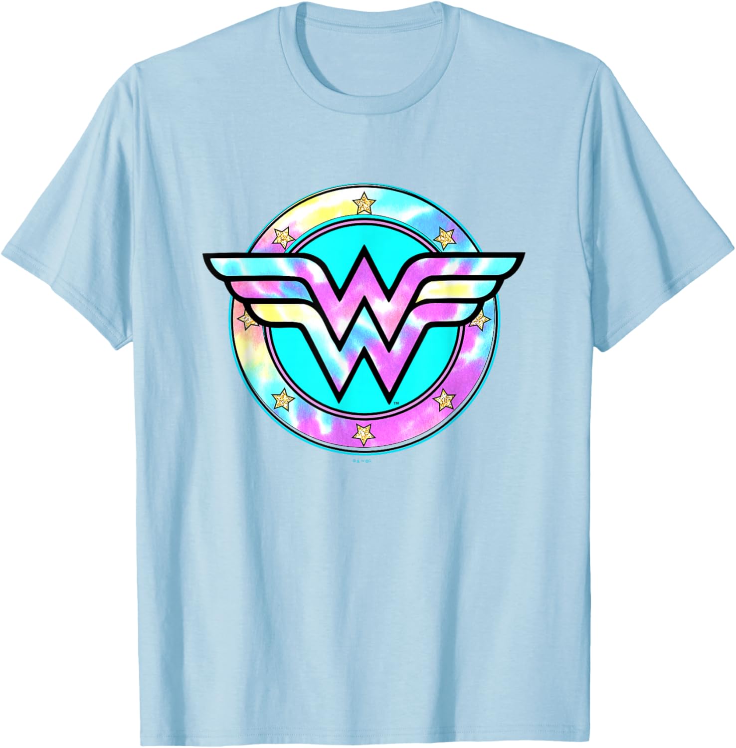 Wonder Woman Rainbow Tie-Dye Superhero Badge T-Shirt for Fans - 8