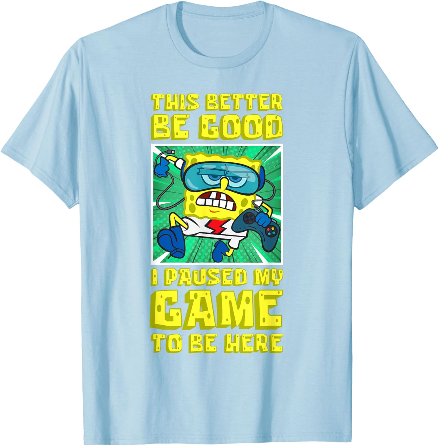 Mademark SpongeBob SquarePants Gamer Running T-Shirt for Fun Style - 5