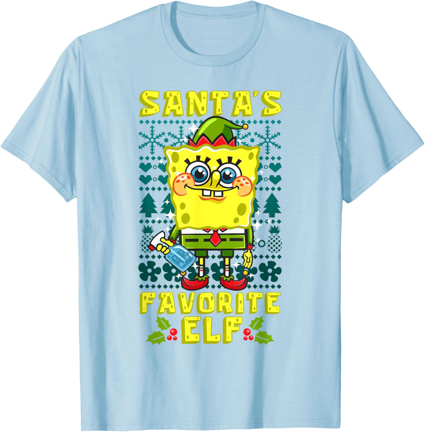 Mademark SpongeBob SquarePants Xmas Elf Matching T-Shirt for Holiday Cheer - 6