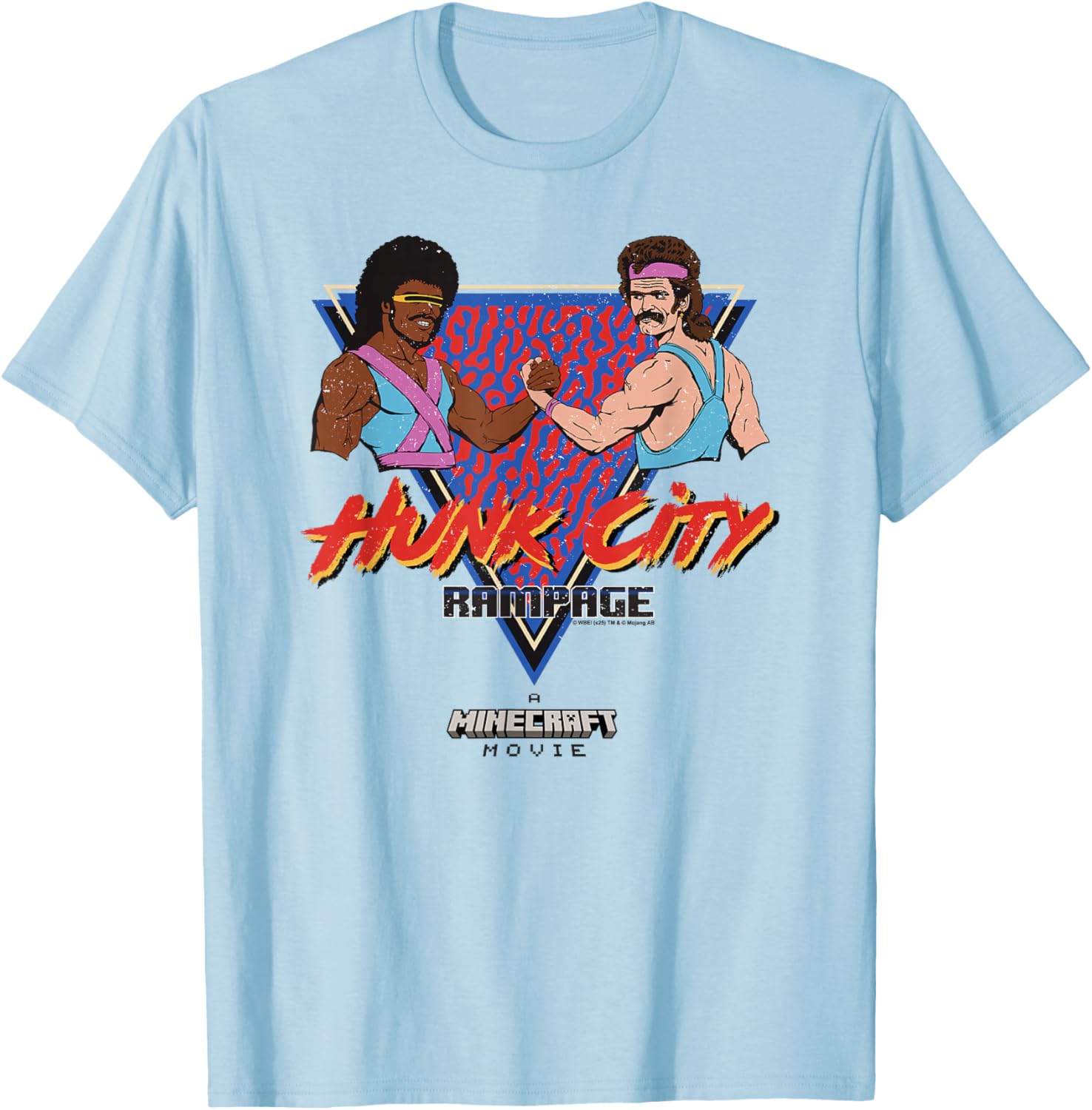 Colorful 90's Logo Minecraft Movie Hunk City Rampage T-Shirt for Fans - 2