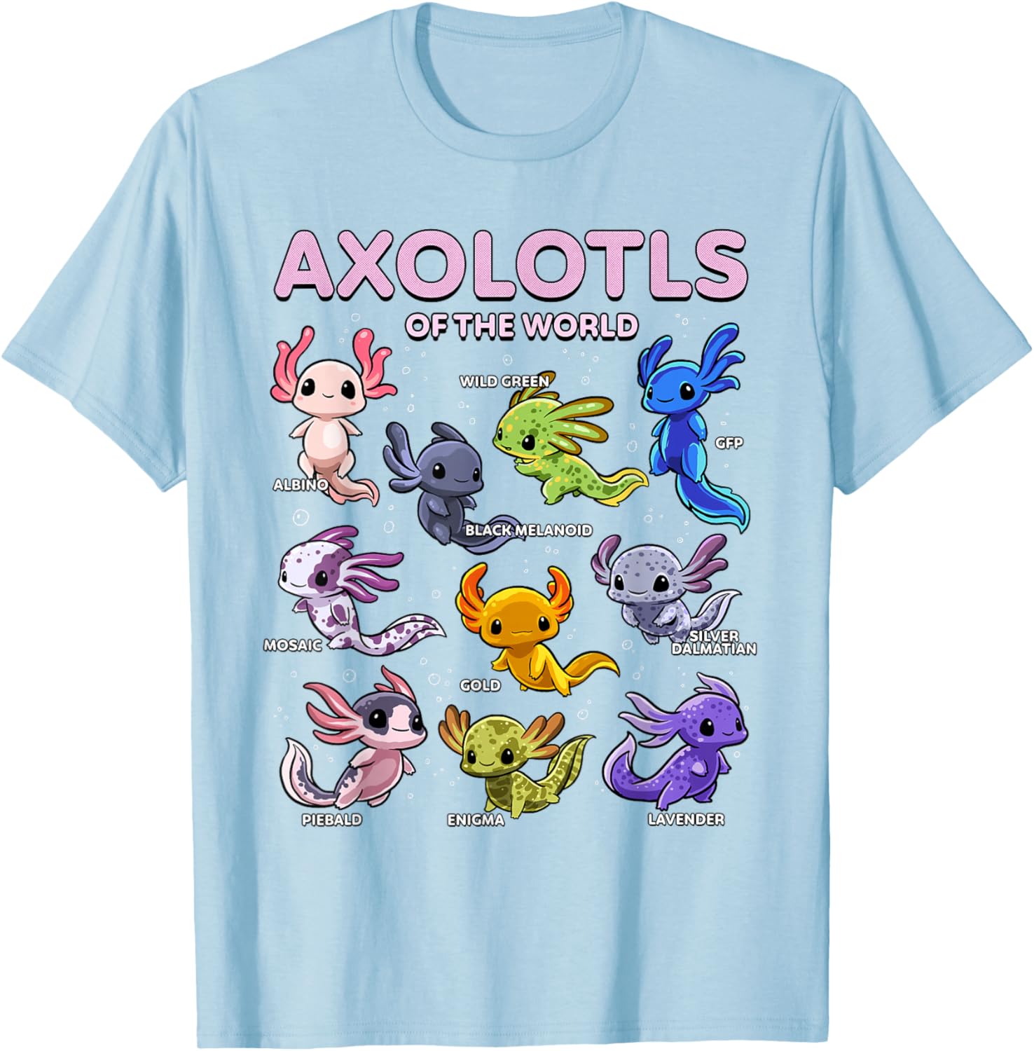 Kawaii Axolotl T-Shirt for Animal Lovers | Cute Axolotls of the World - 11