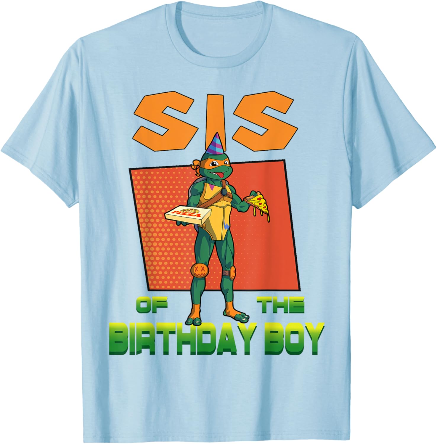 Mademark Teenage Mutant Ninja Turtles Mikey Pizza Birthday Party T-Shirt - 1