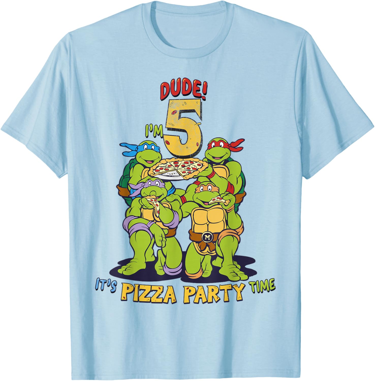 Teenage Mutant Ninja Turtles Pizza Party T-Shirt for Boys Age 5 - 1