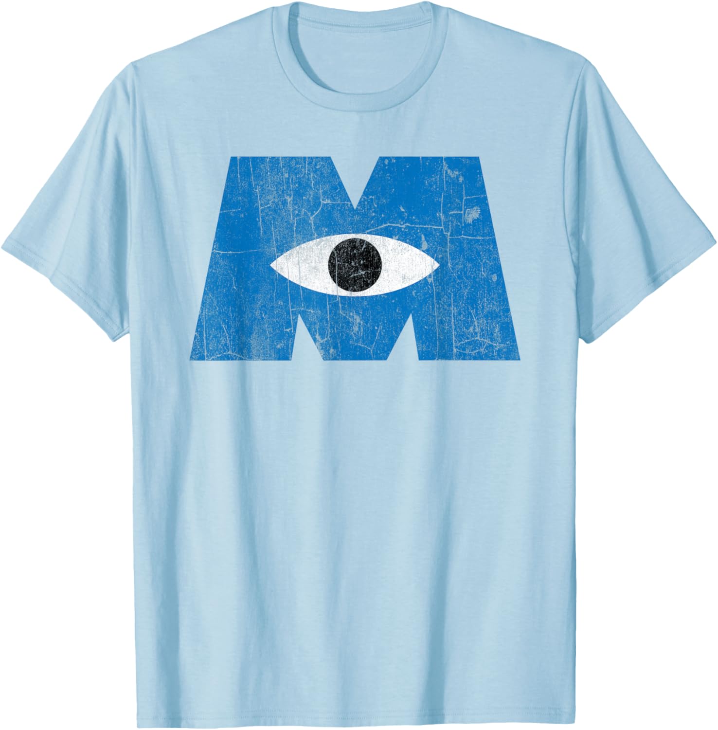 Disney Pixar Monsters Inc Distressed Blue Cyclops Logo T-Shirt - 8
