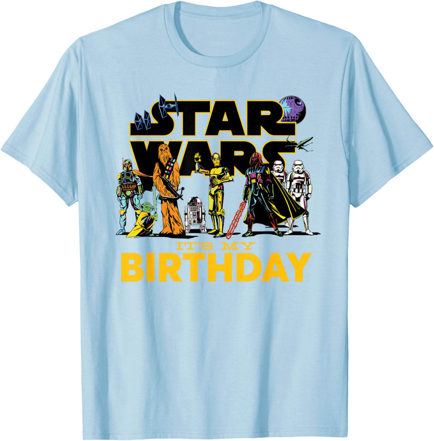 Star Wars Birthday T-Shirt for Kids Featuring Classic Characters Design - 14
