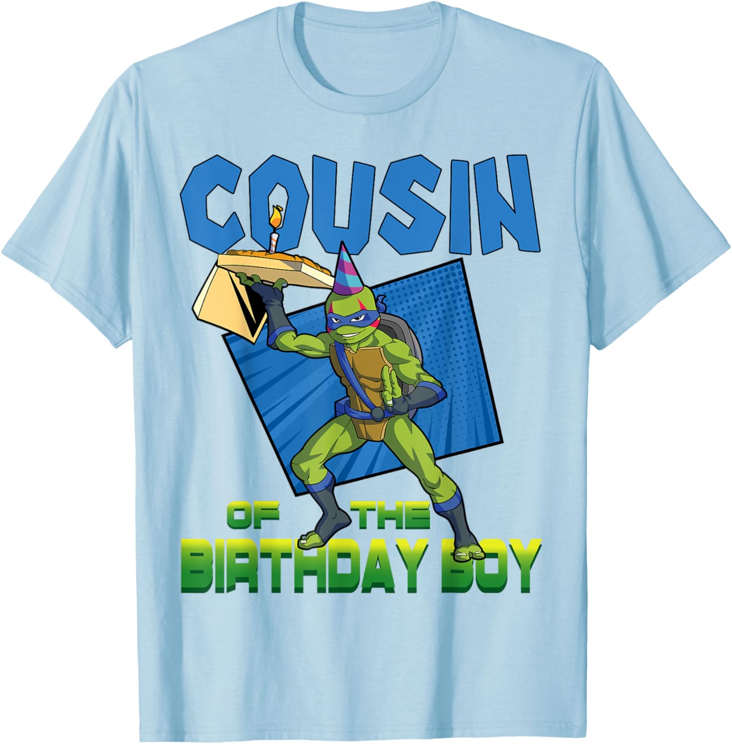 Leo Cousin of the Birthday Boy Pizza Party T-Shirt for TMNT Fans - 5