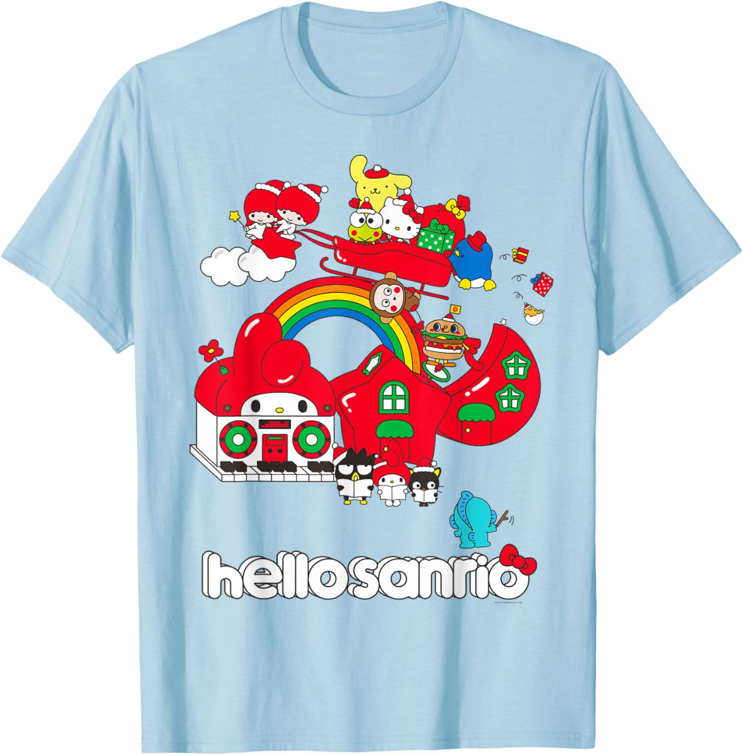 Hello Sanrio Christmas Friends T-Shirt for Holiday Cheer and Fun! - 1