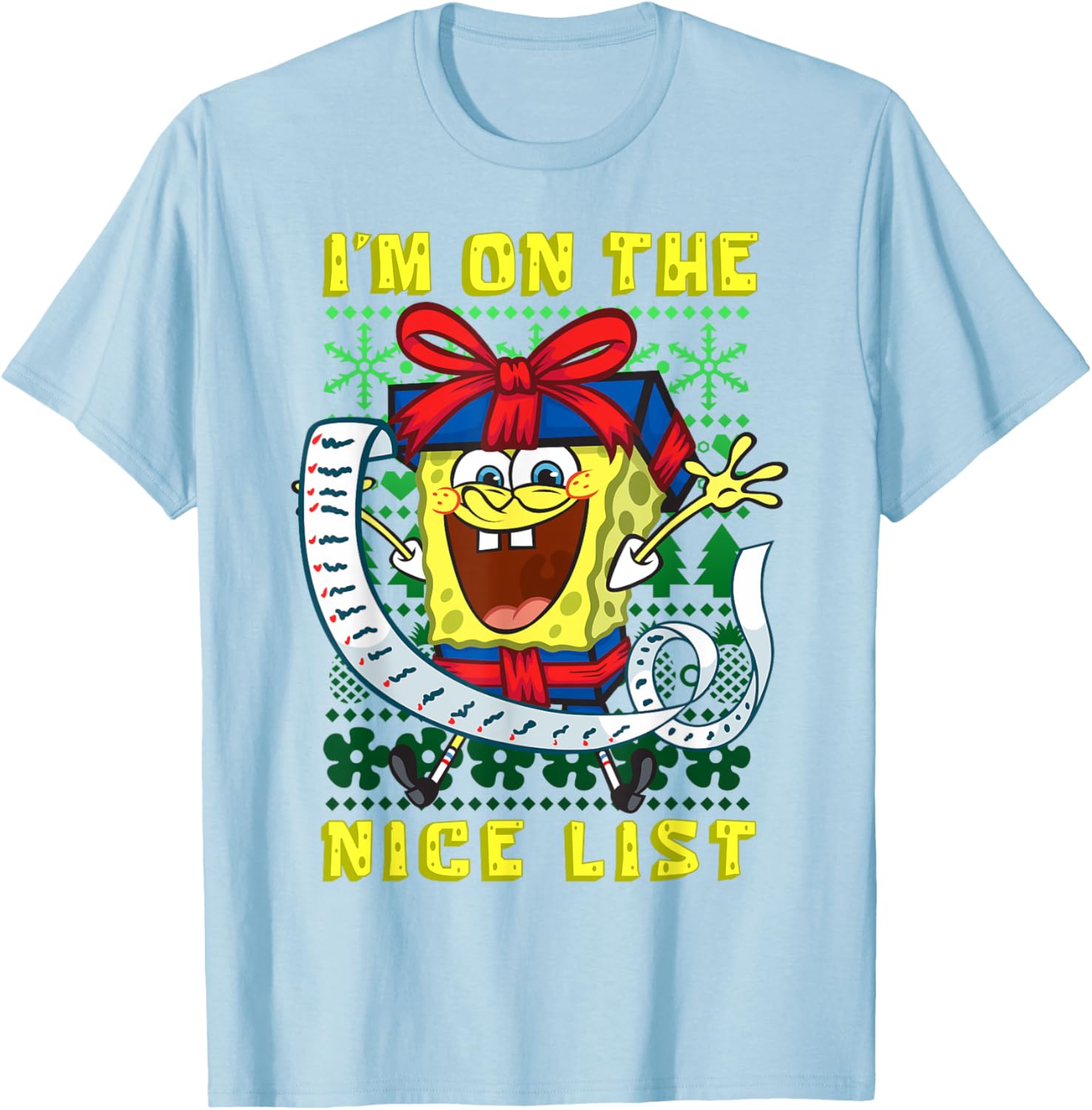 Mademark SpongeBob SquarePants Christmas Nice List T-Shirt for Kids - 11