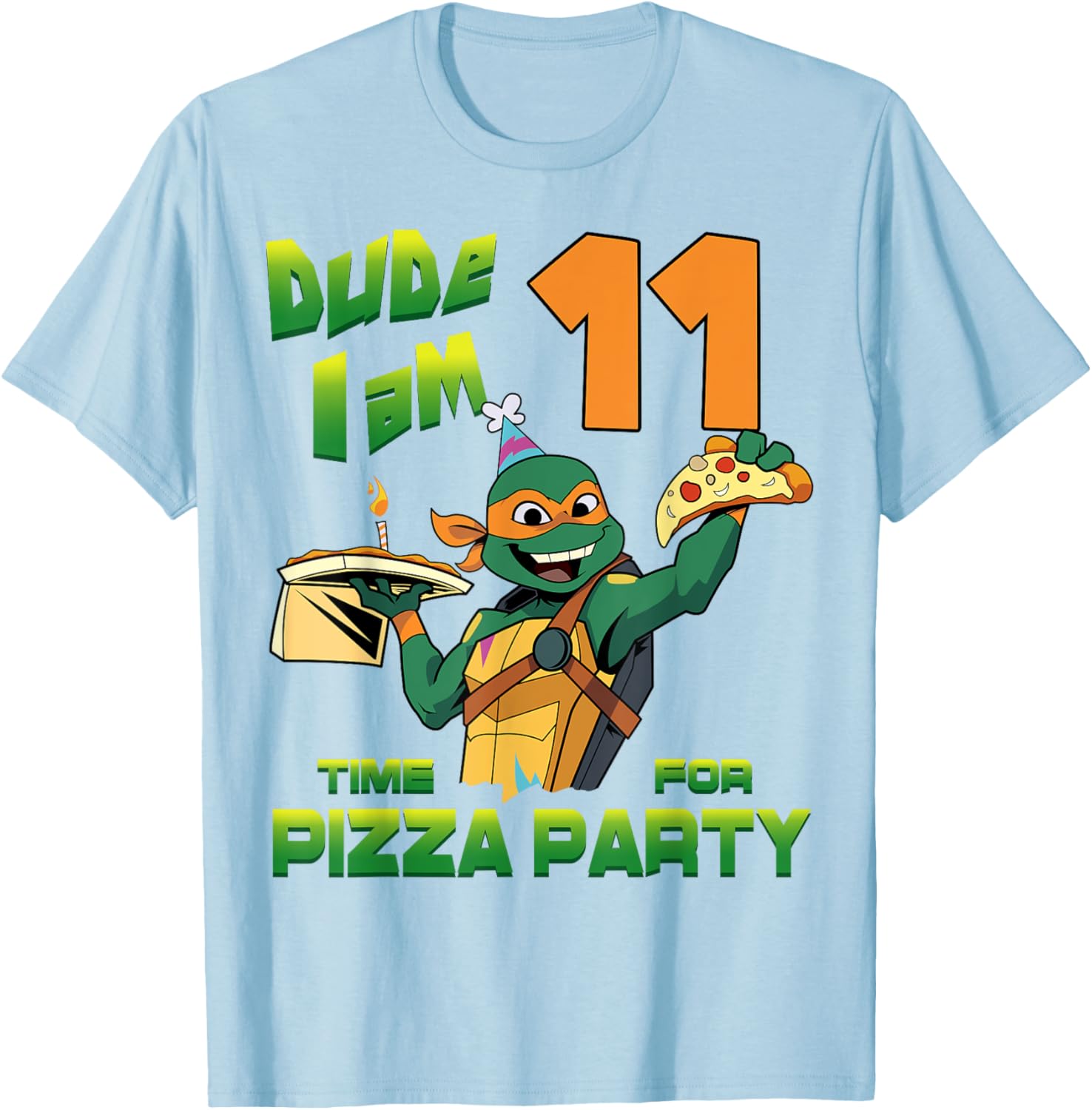 Mademark Teenage Mutant Ninja Turtles Mikey Pizza Birthday T-Shirt - 19