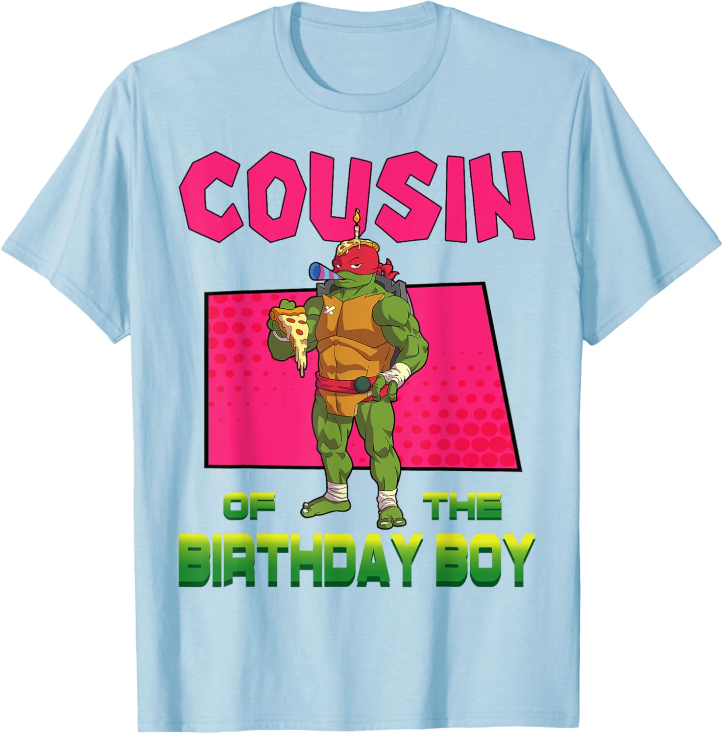 Mademark Teenage Mutant Ninja Turtles Raphael Birthday Pizza Party T-Shirt - 16