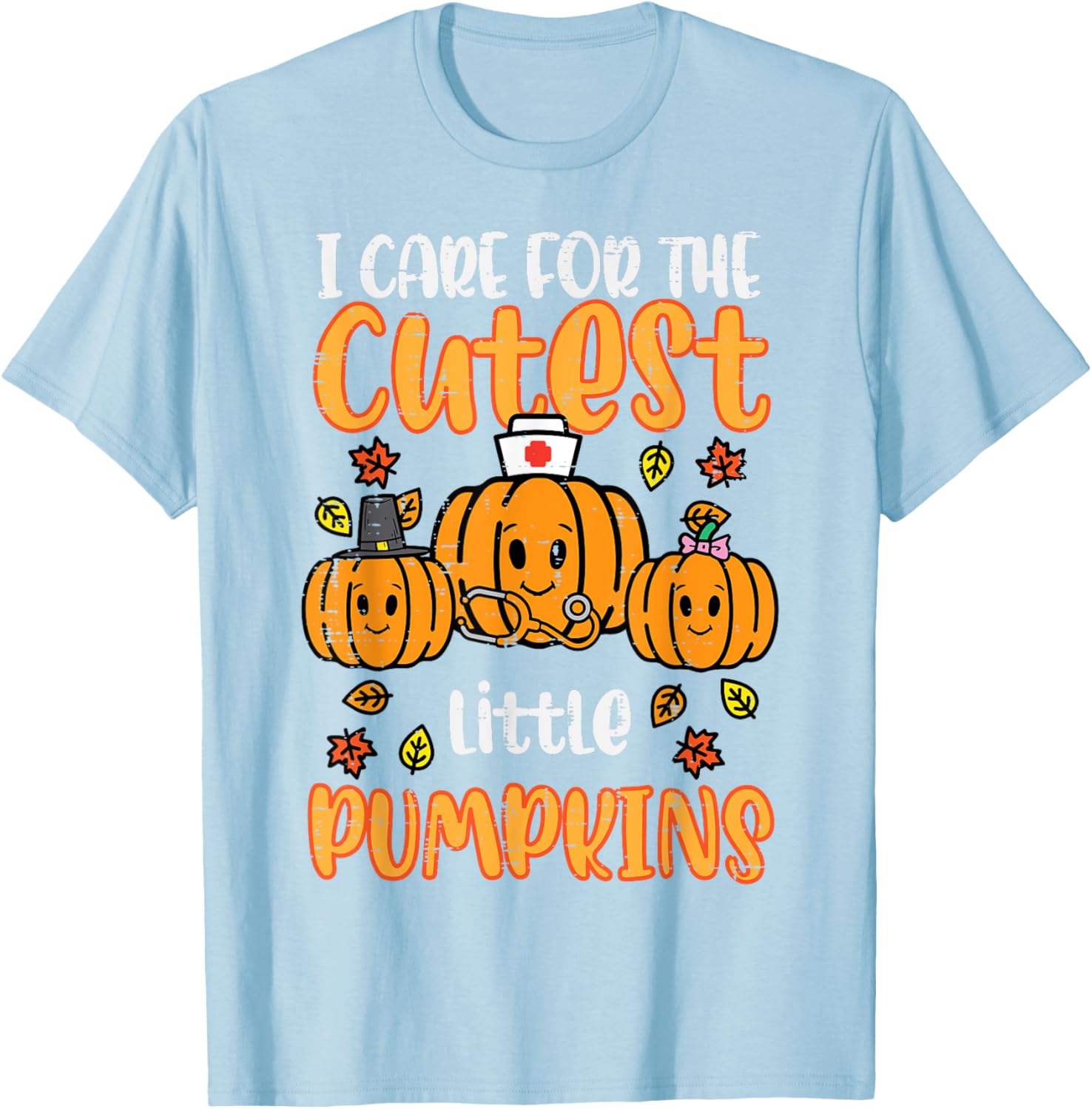 Festive Pumpkins Nurse Halloween Scrub Top for Fall and Thanksgiving Women - 3