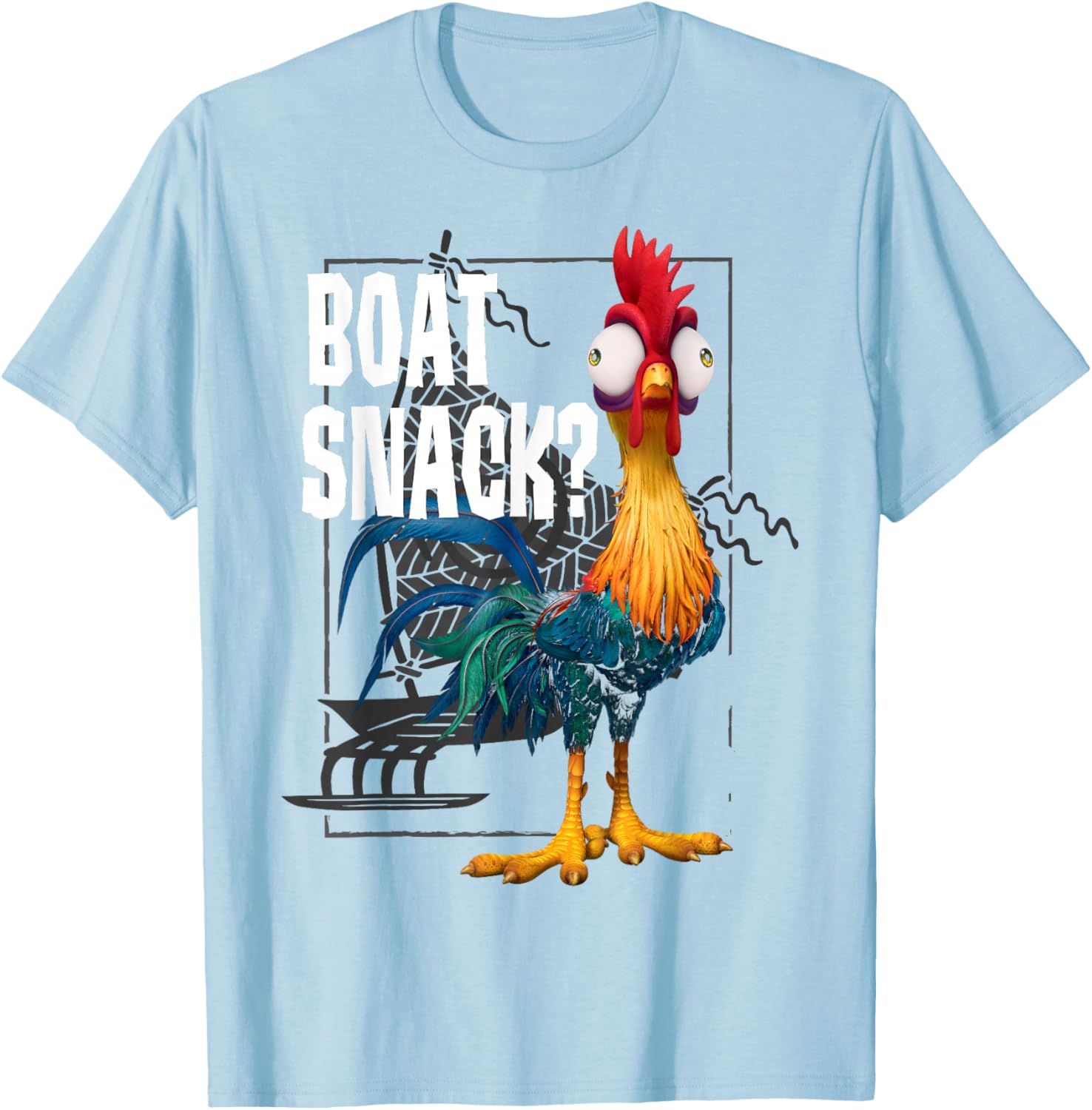 Disney Moana Hei Hei Boat Snack T-Shirt Vintage Style for Fans - 1