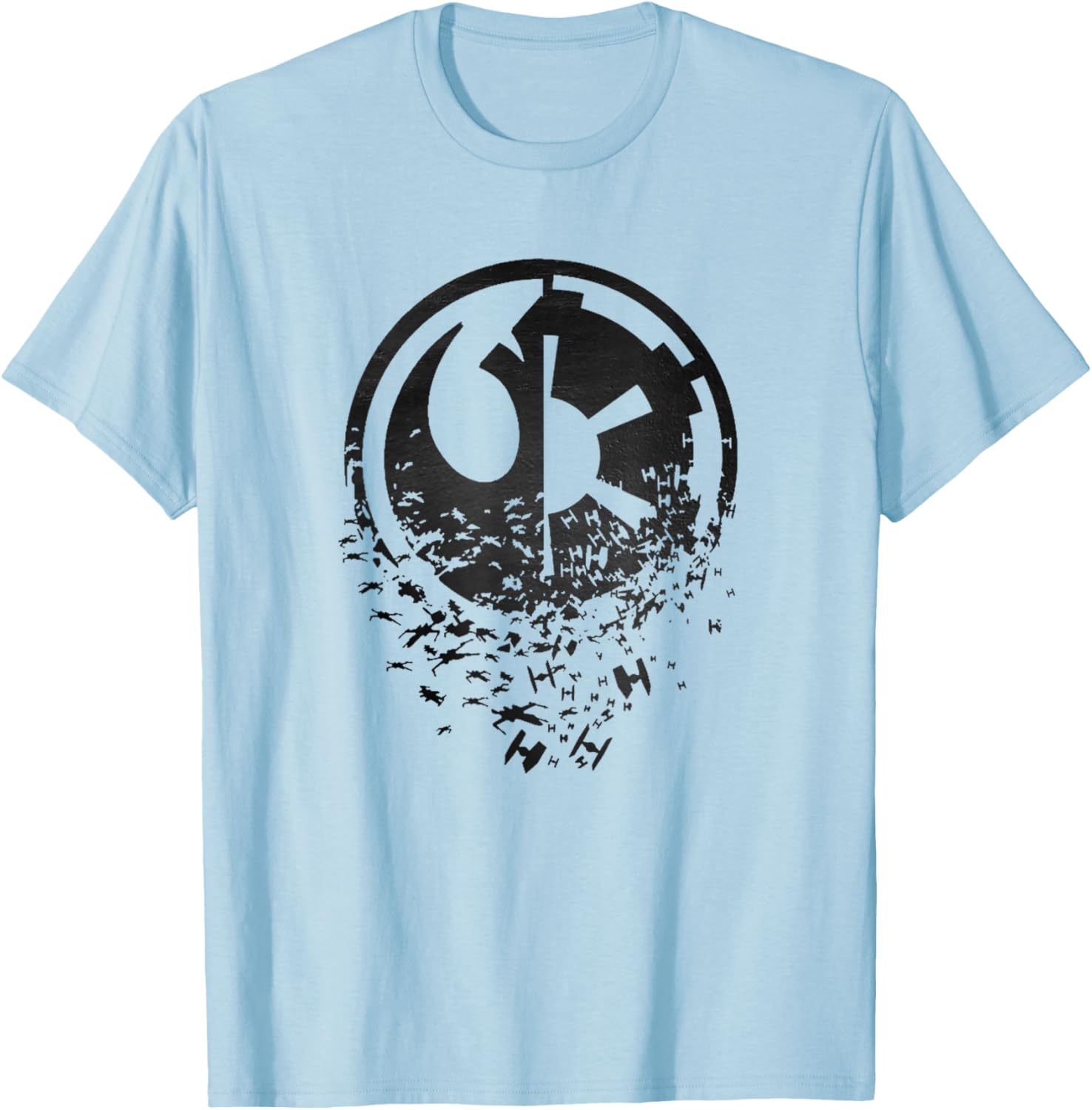 Star Wars Rebel Alliance versus Galactic Empire Split T-Shirt for Fans - 7