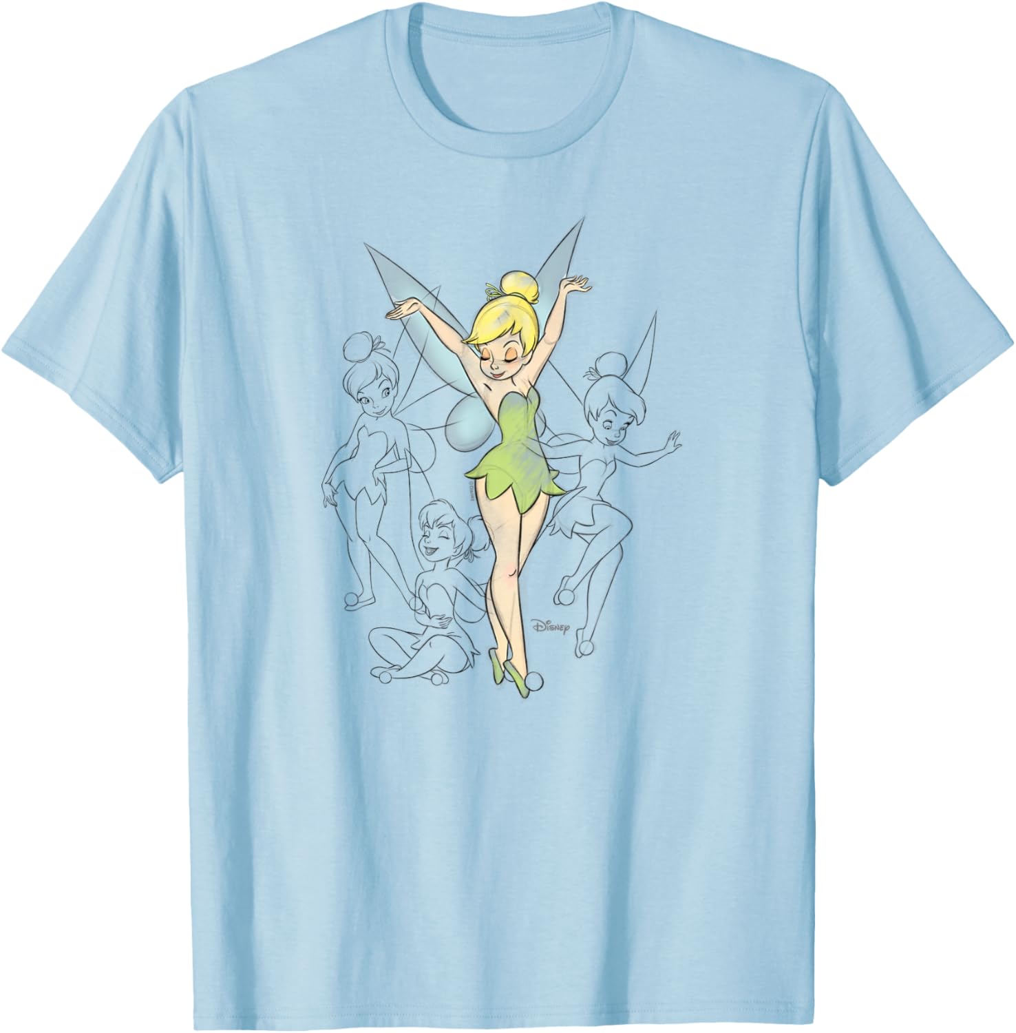 Tinker Bell Sketches T-Shirt for Fans of Disney's Fairy Magic - 3