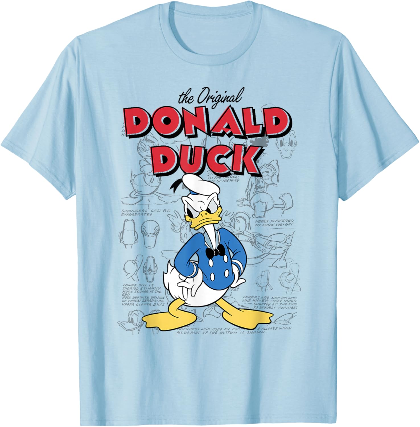 Mickey and Friends Donald Duck Sketch T-Shirt for Fun Disney Fans - 3