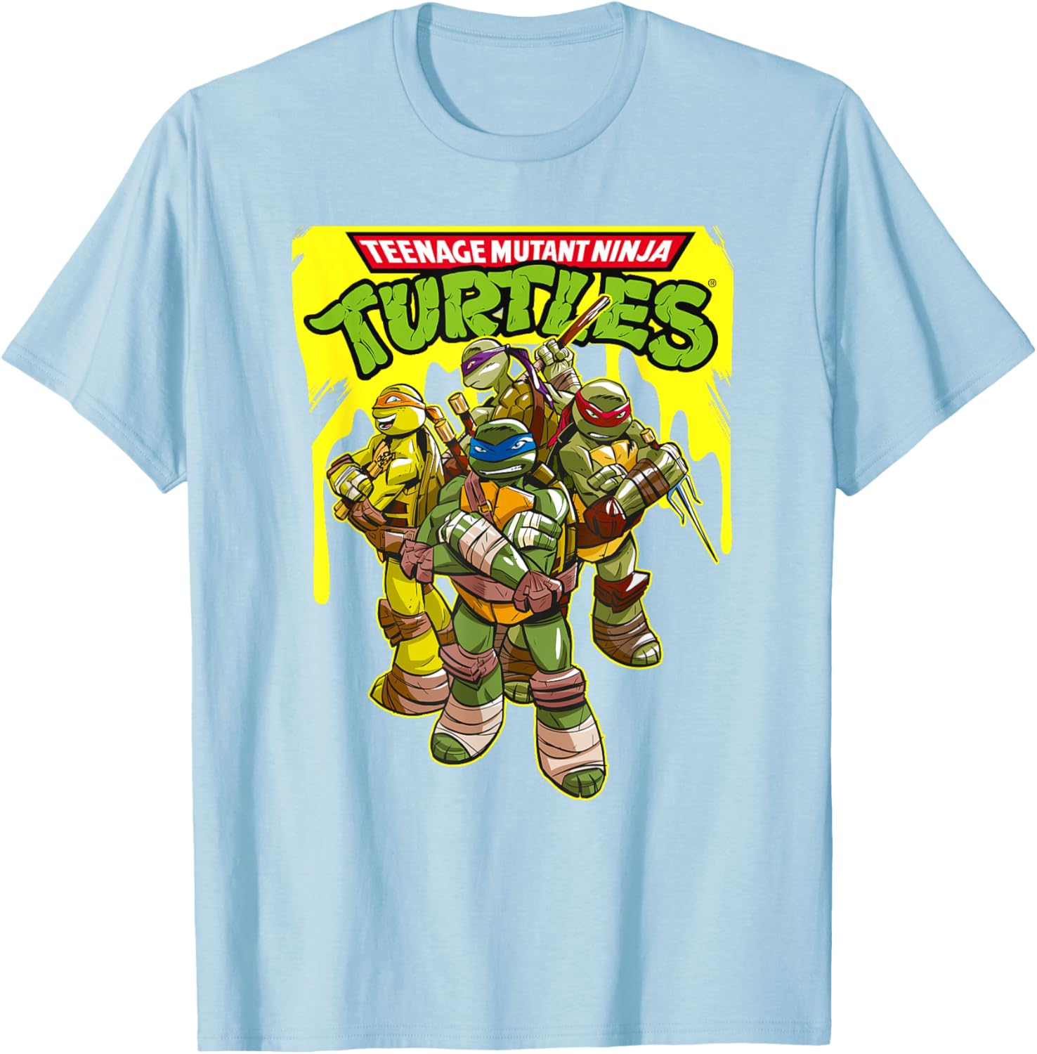 Mademark TMNT Yellow Splatter Paint T-Shirt for Fun Teenage Mutant Ninja Turtles Fans - 7