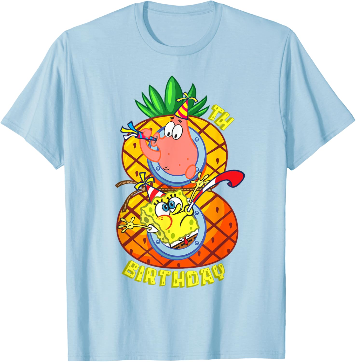 SpongeBob Patrick 8th Birthday Boy T-Shirt Fun Pineapple Design - 9
