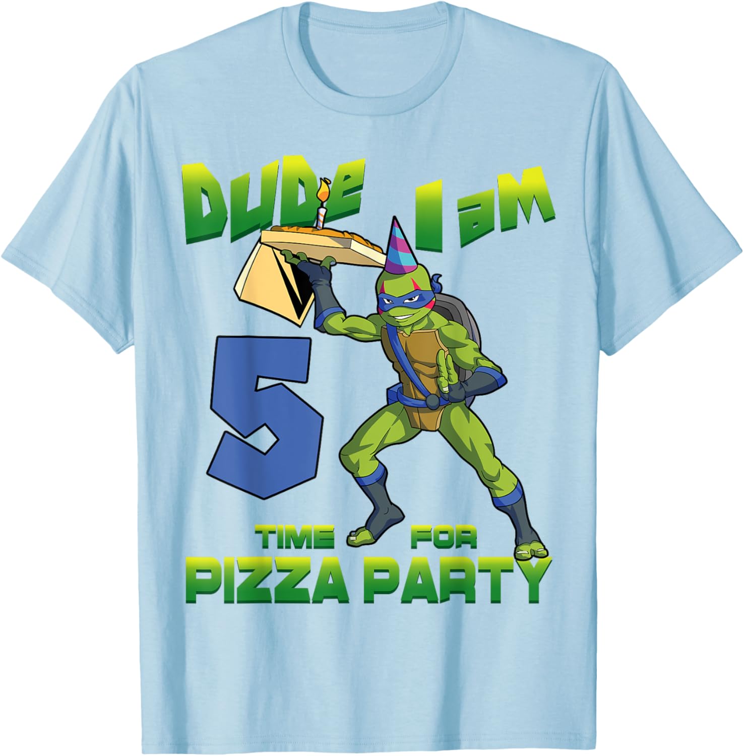 Mademark Teenage Mutant Ninja Turtles Leo Pizza Birthday T-Shirt for Kids - 2