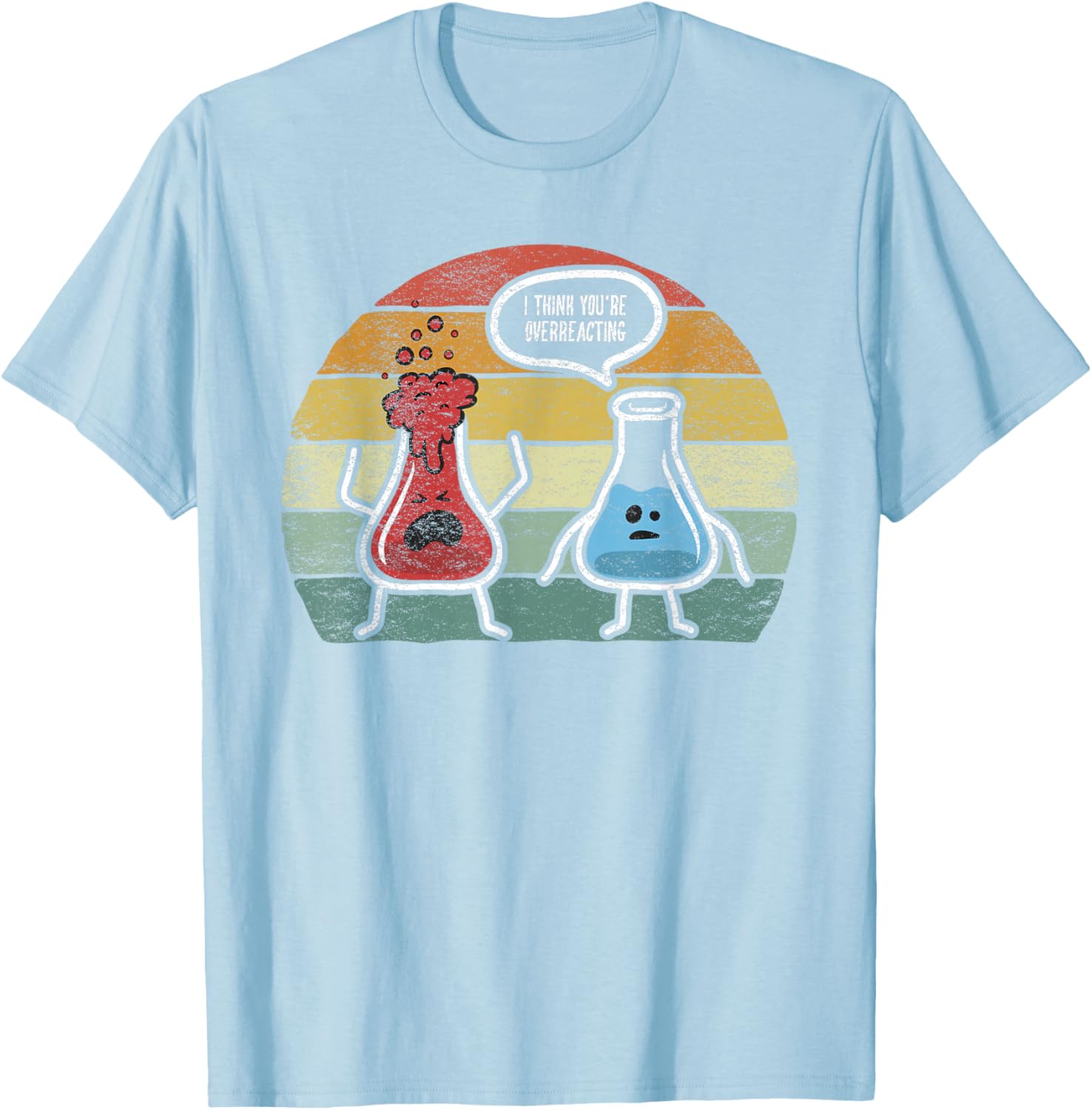 Vintage Nerd Chemistry T-Shirt I Think You're Overreacting Fun Design - 1