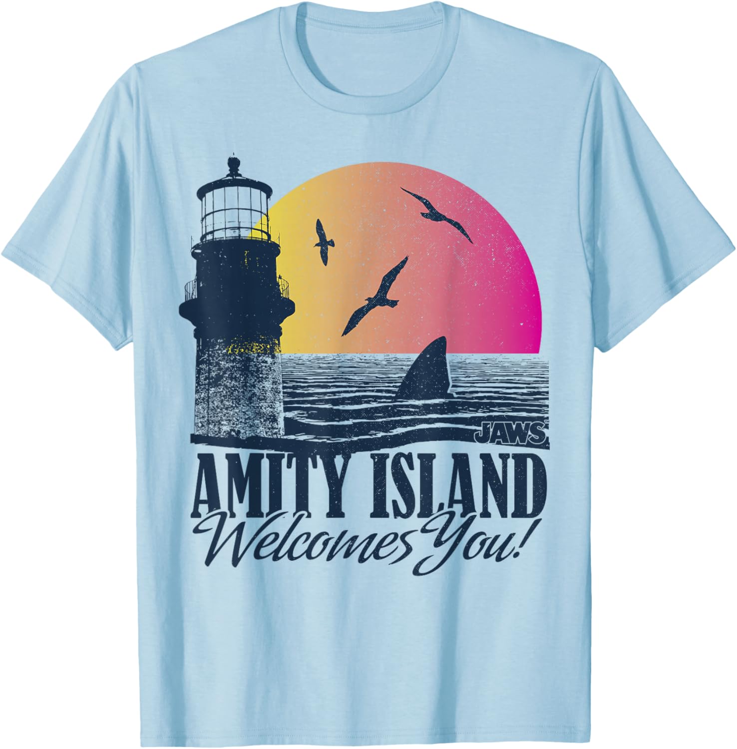 Amity Island Welcomes You Jaws Sunset T-Shirt for Beach Lovers - 5