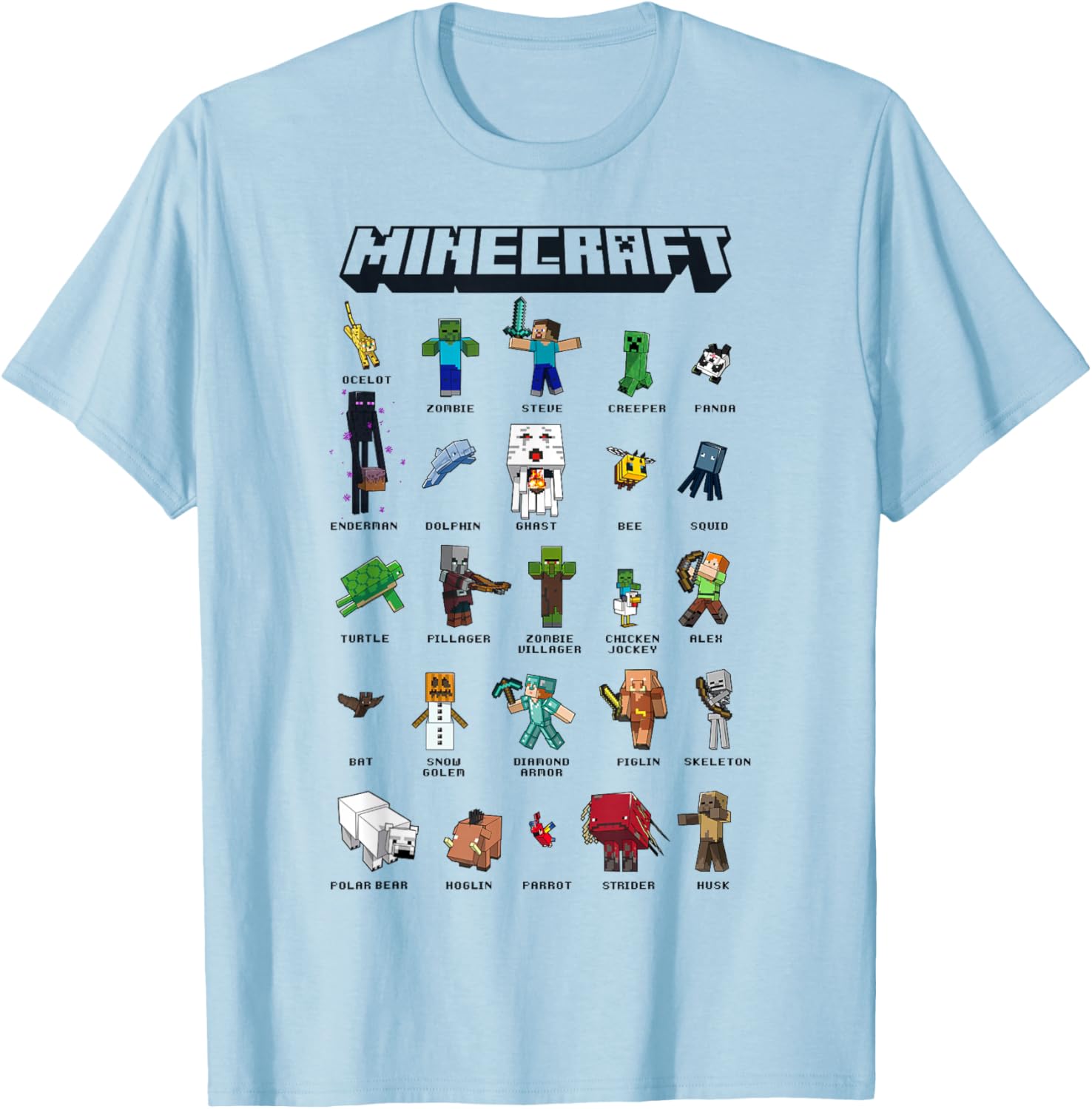 Minecraft Group Shot Poster Collage Style T-Shirt for Fans and Gamers - 6