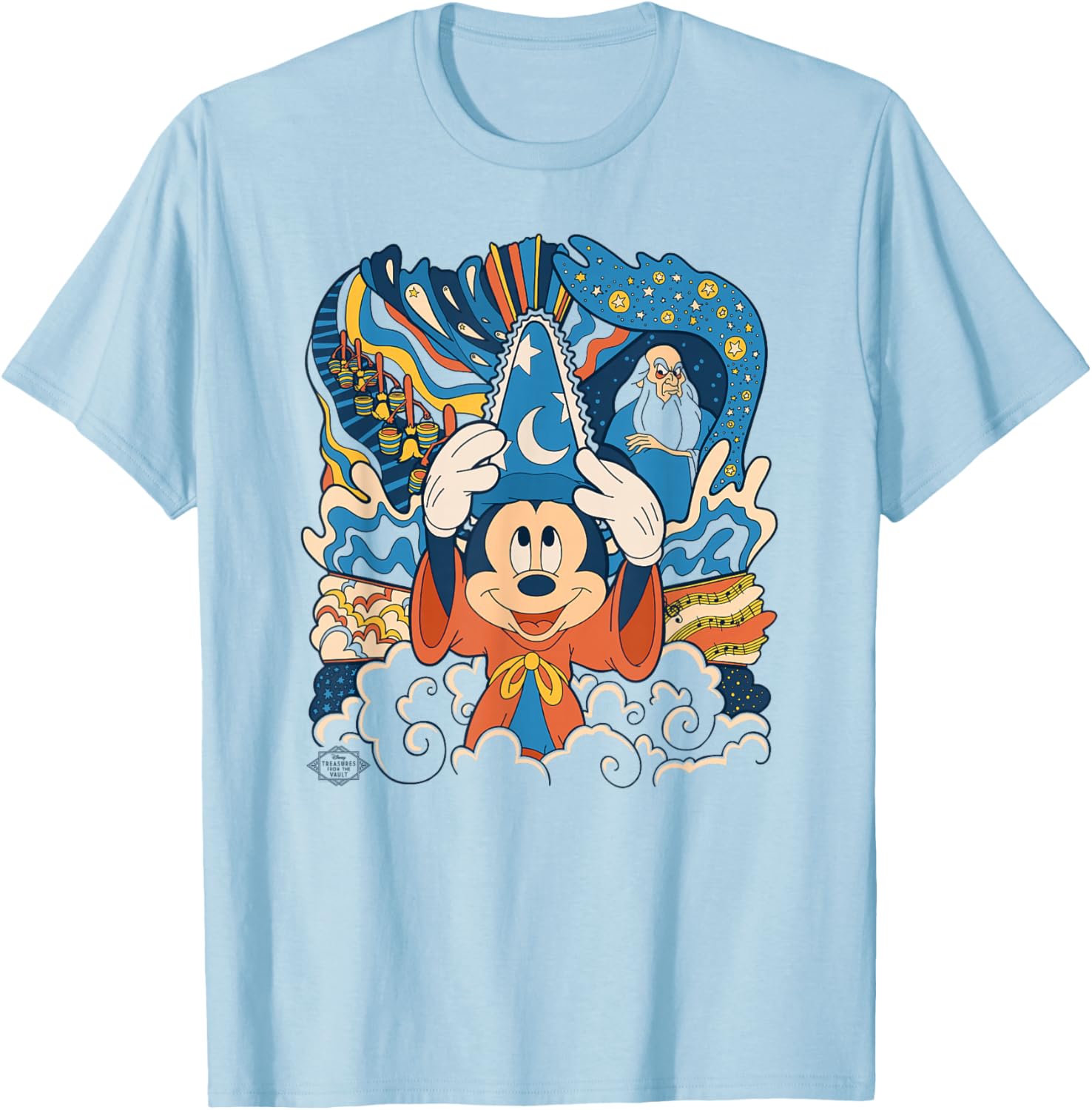 Disney Fantasia Mickey Mouse Sorcerer's Apprentice Retro T-Shirt for Fans - 13
