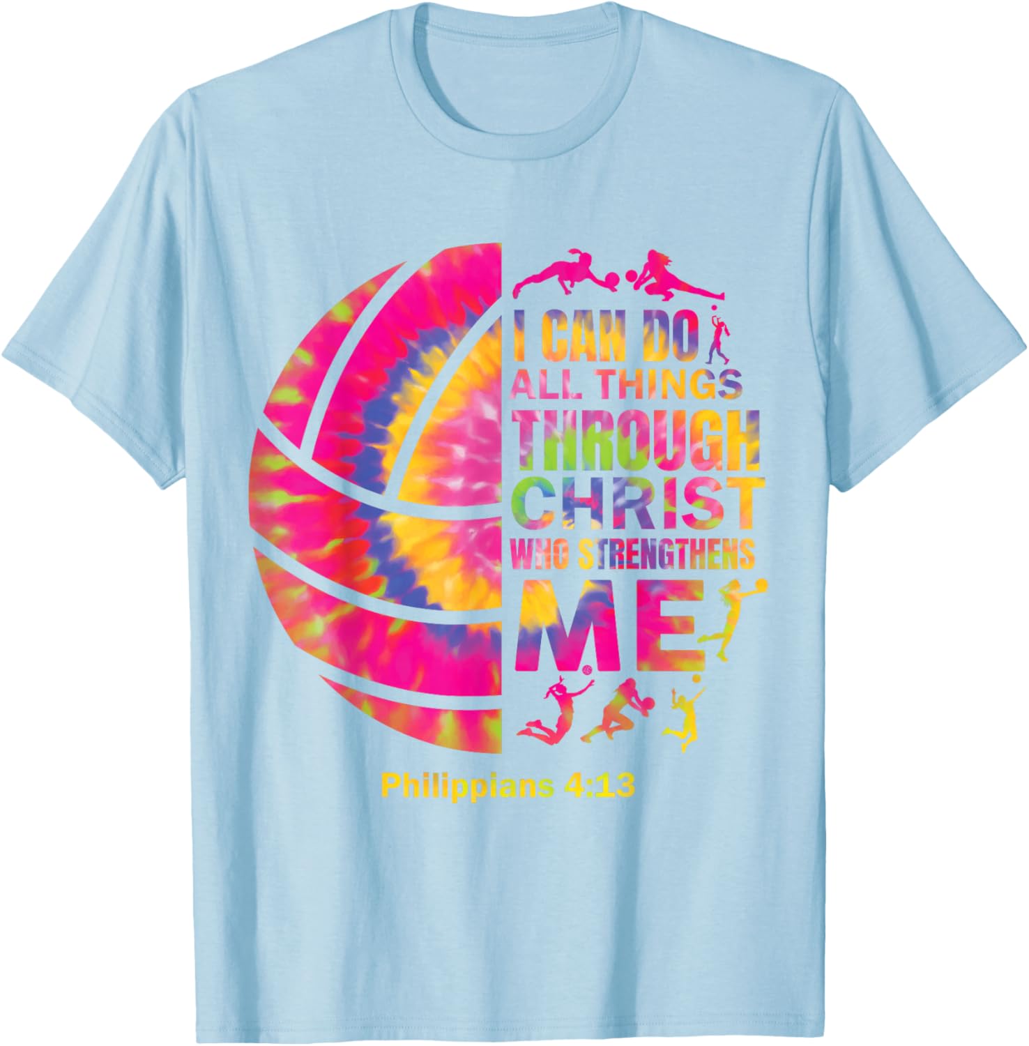 Christian Tie Dye Volleyball T-Shirt for Teen Girls and Women - 3