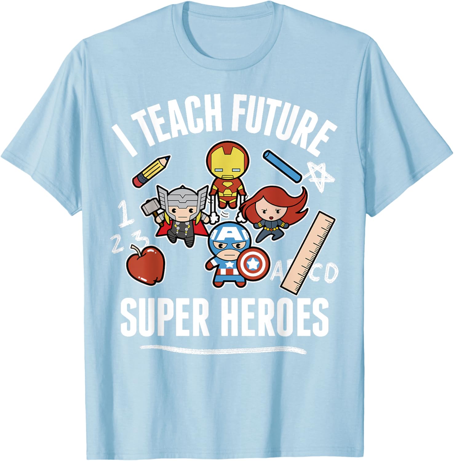 Marvel Avengers Classic I Teach Super Heroes Graphic T-Shirt for Fans - 1