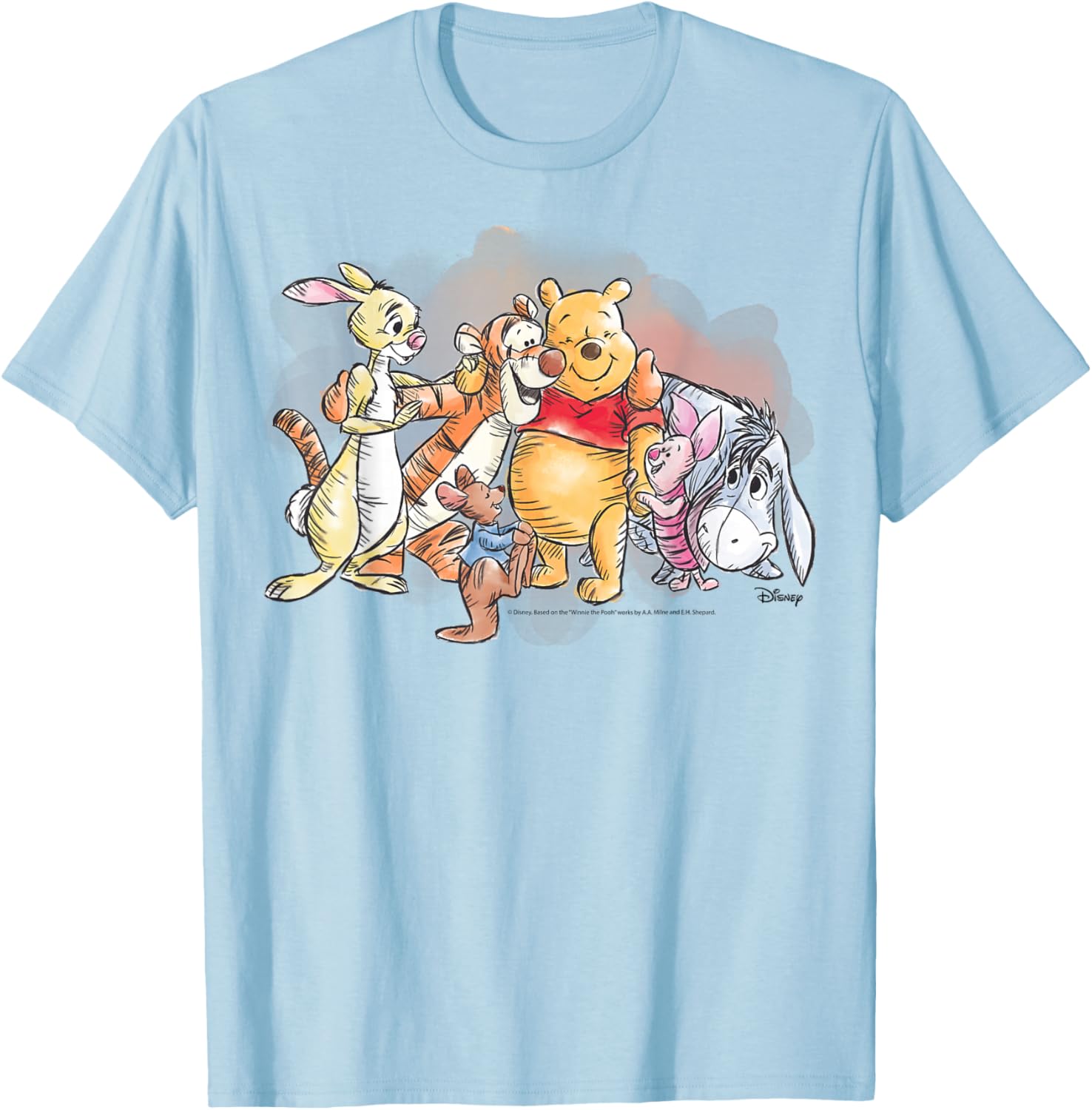 Winnie the Pooh Watercolor T-Shirt Cute Apparel for Fans of Pooh Bear - 1