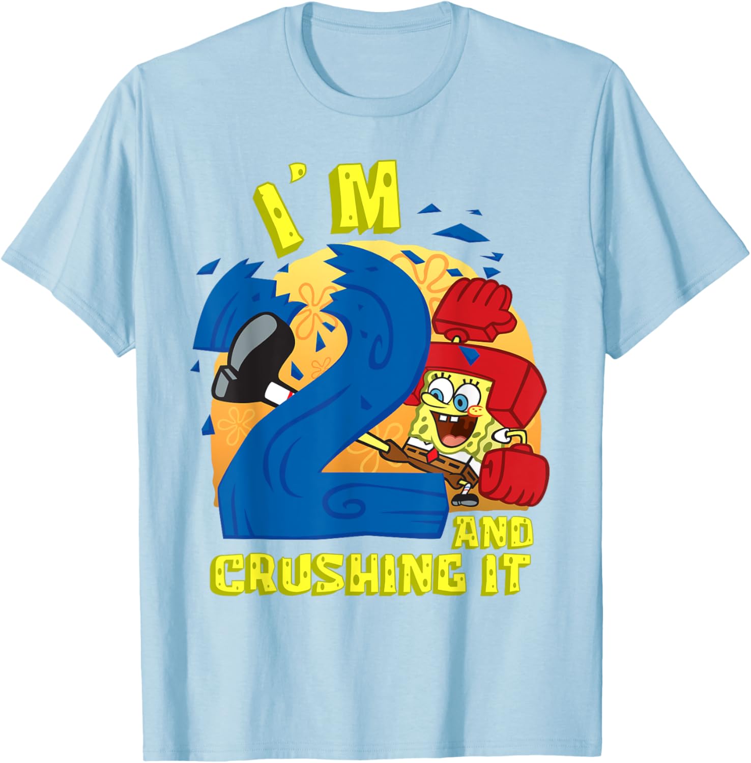 SpongeBob SquarePants 2nd Birthday Gift Crushing It T-Shirt for Kids - 16