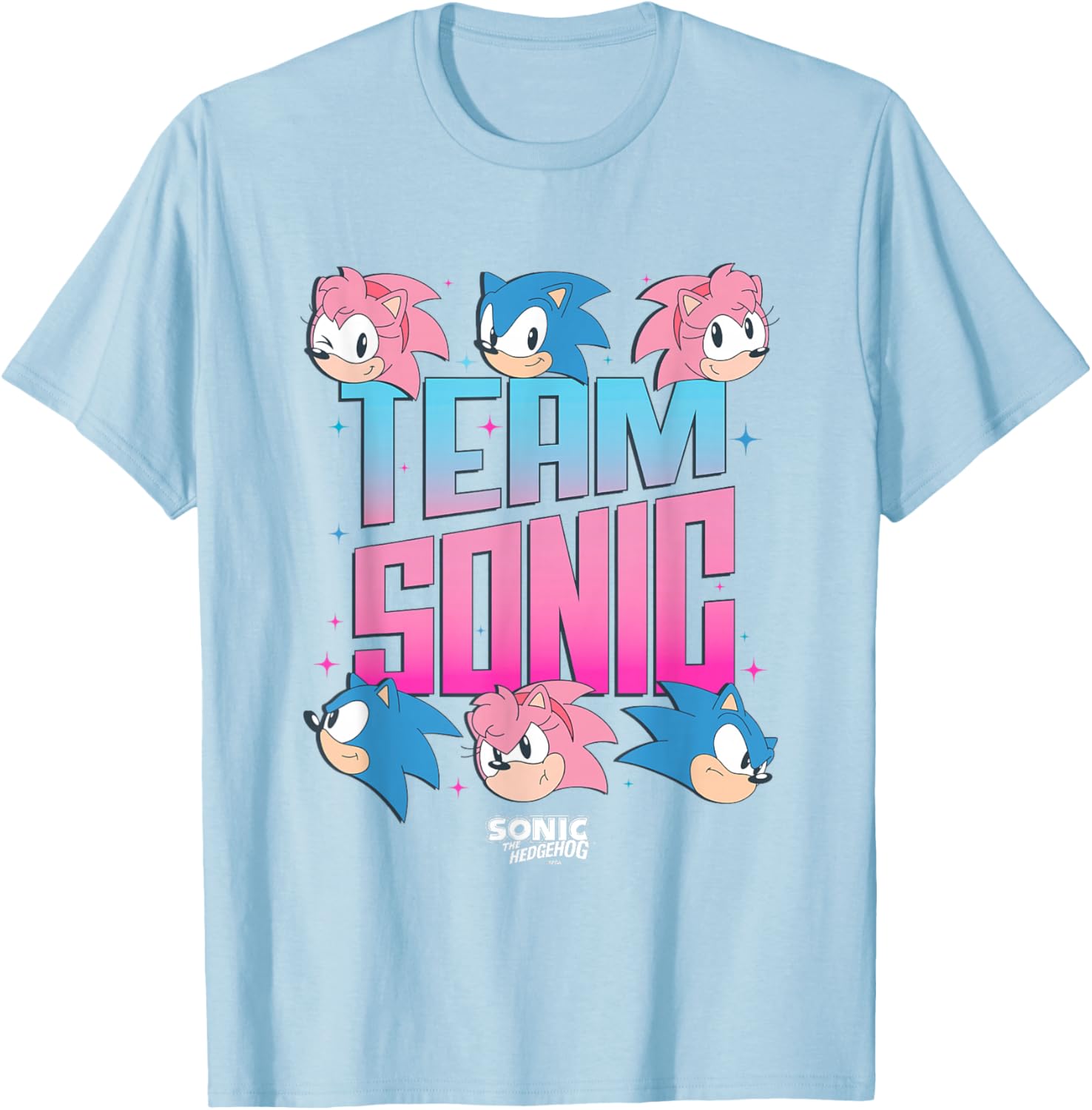 Sonic The Hedgehog Team Amy Rose Retro Logo T-Shirt for Fans - 8
