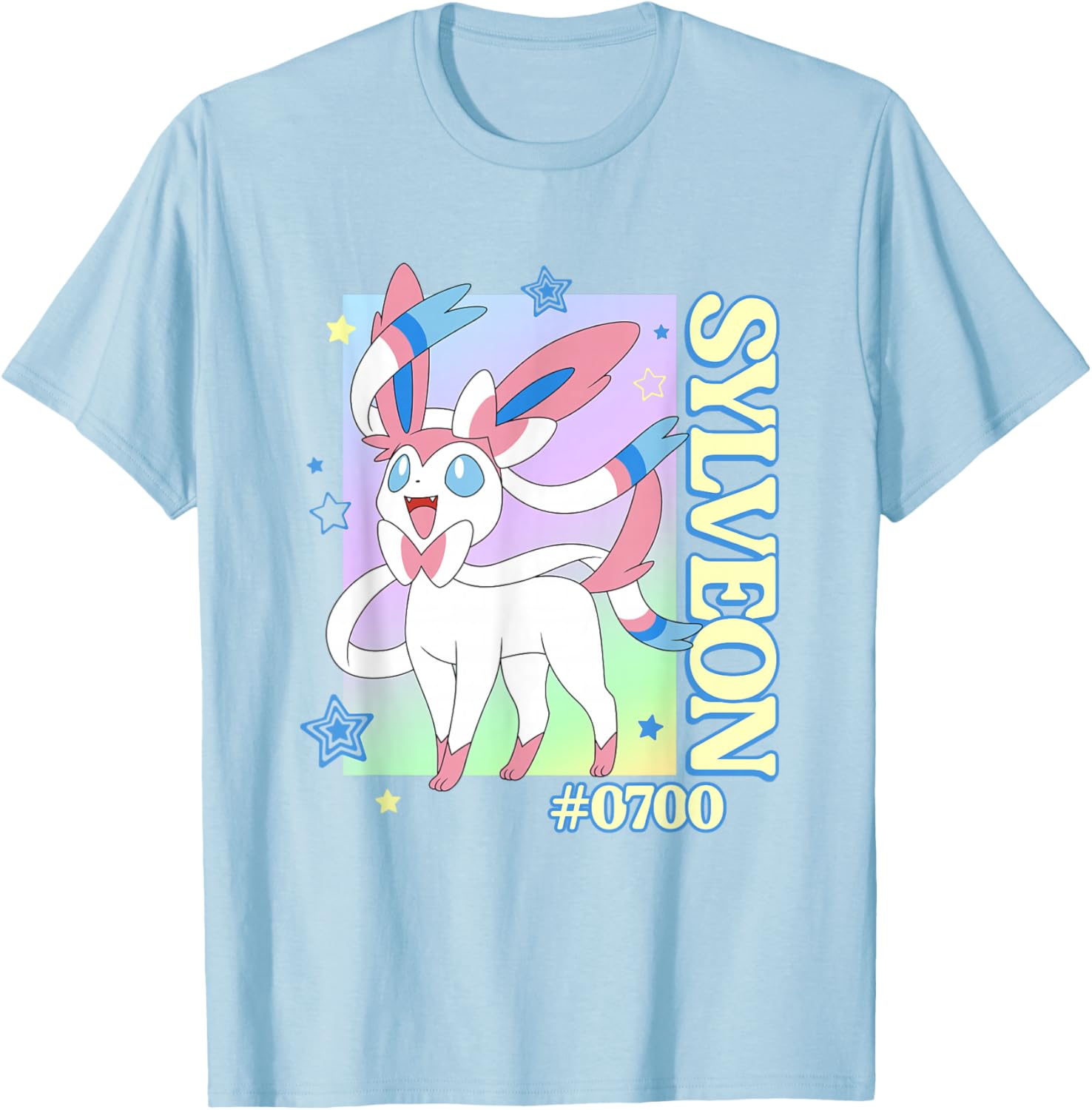 Colorful Pokemon Sylveon #0700 Unisex T-Shirt for Adults and Teens - 3