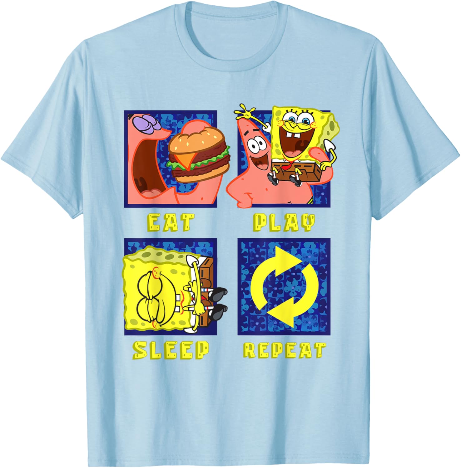 Mademark SpongeBob Eat Play Sleep Repeat Funny T-Shirt for Patrick Fans - 20