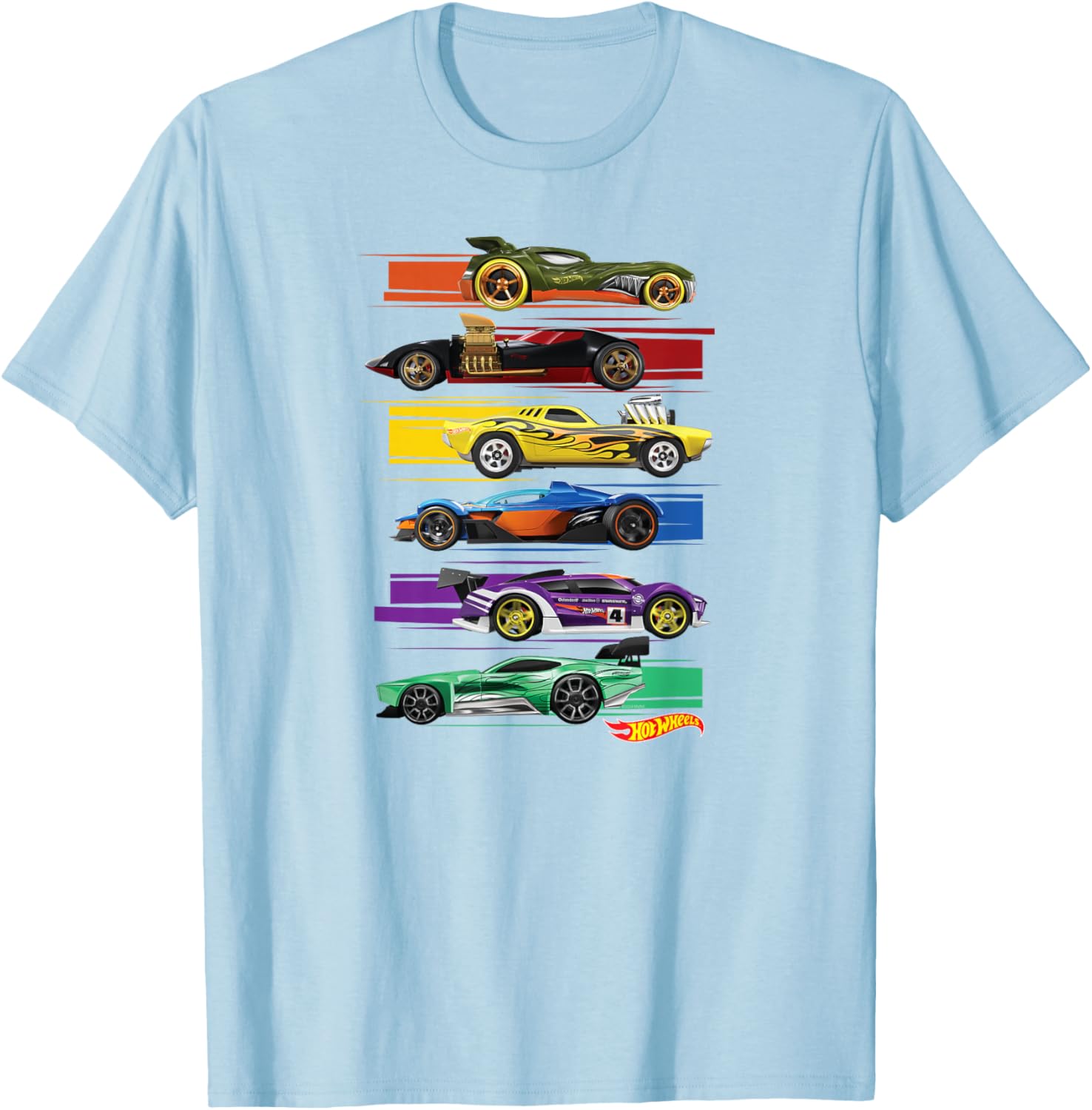 Hot Wheels Multi Car T-Shirt for Kids and Adults - Fun Racing Apparel - 1
