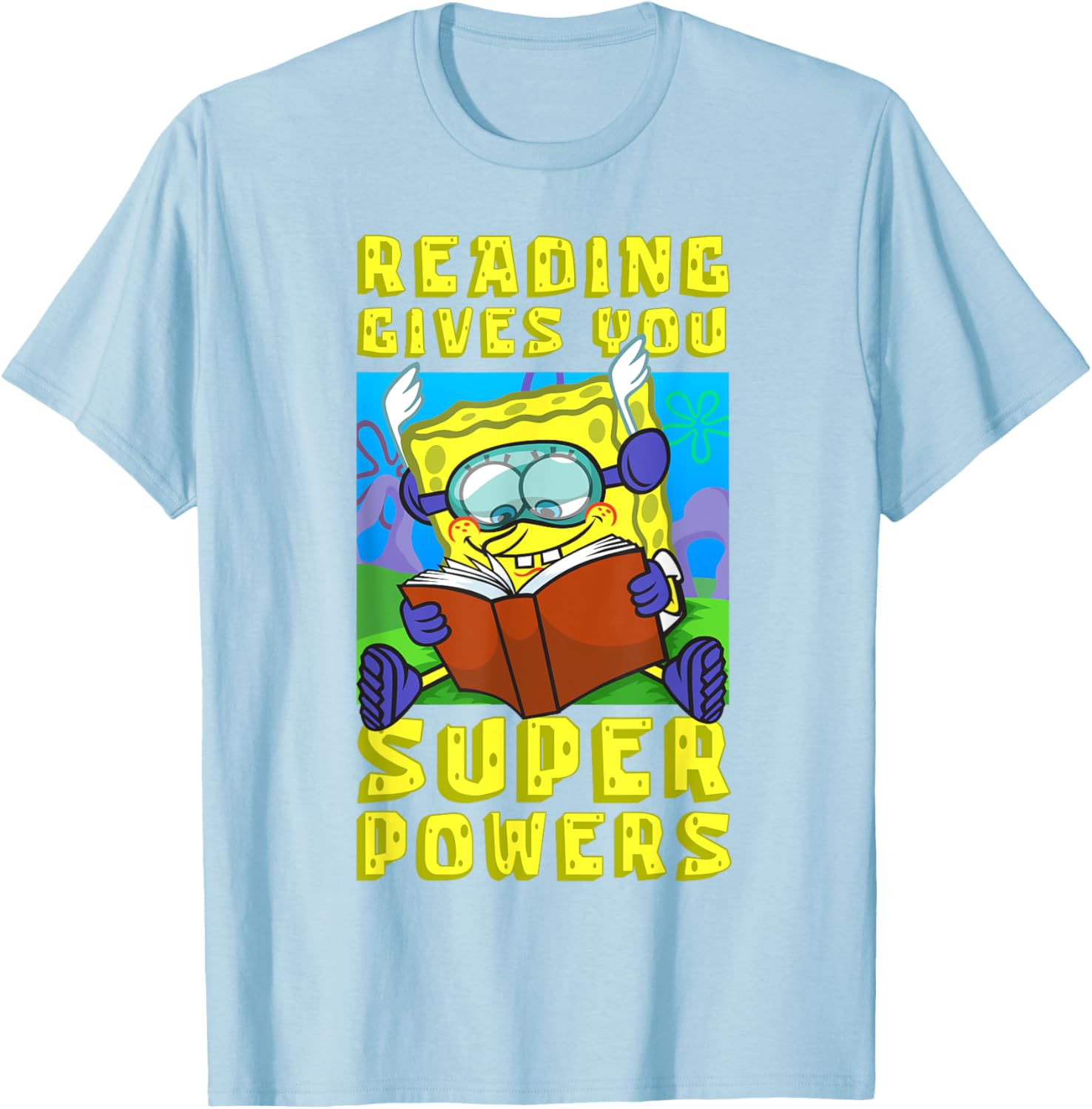 Mademark SpongeBob SquarePants Super Powers Reading T-Shirt for Kids - 10