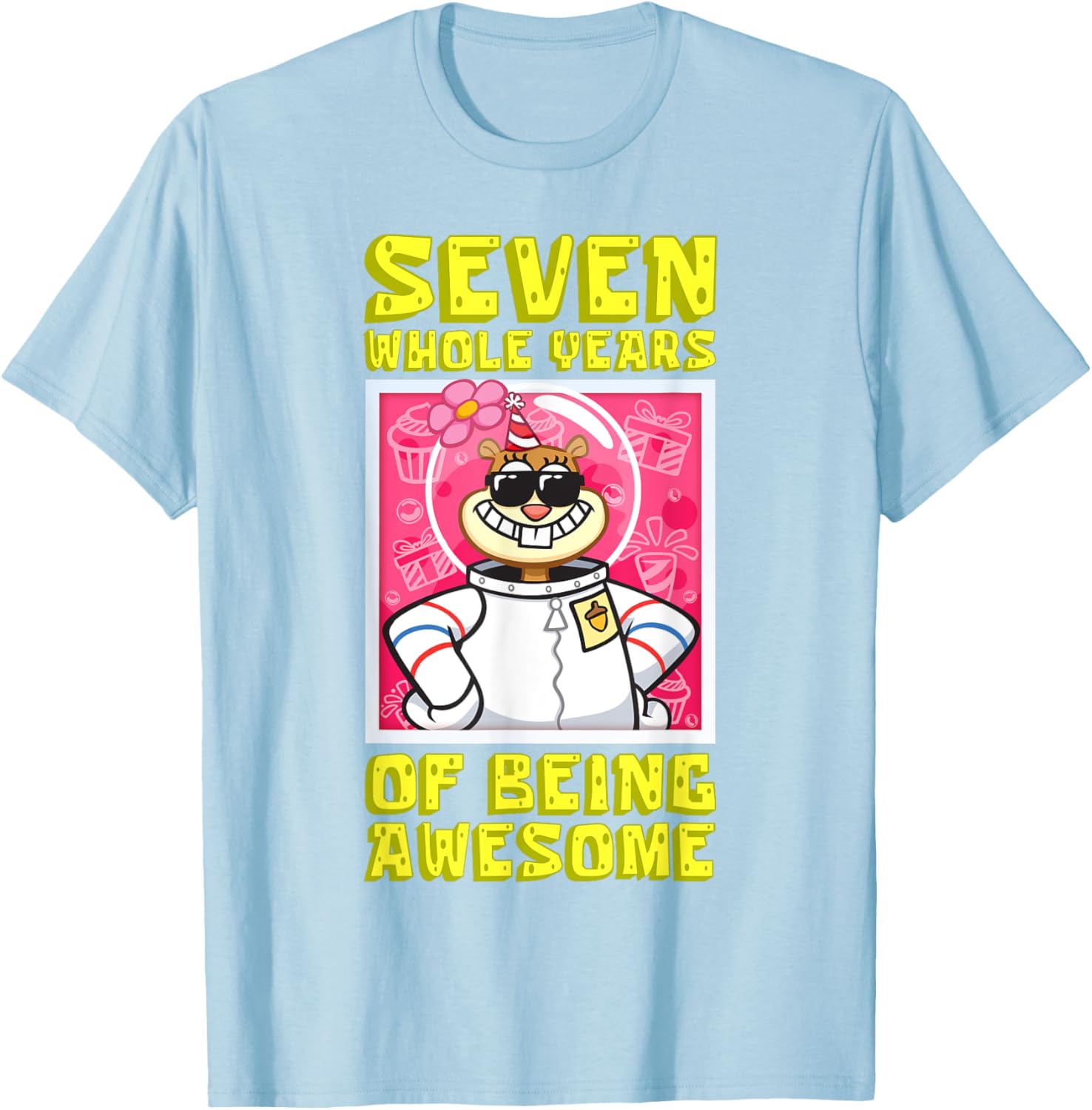 Mademark SpongeBob Sandy 7th Birthday Gift T-Shirt for Girls - 13