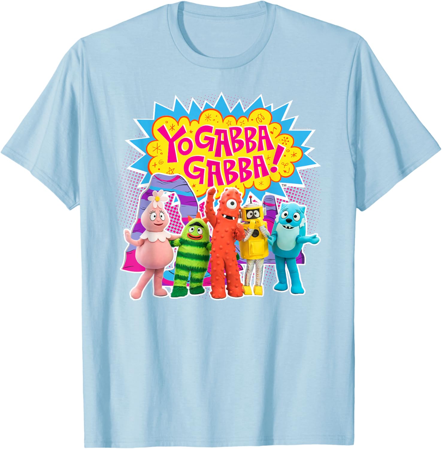 Yo Gabba Gabba Colorful Character Cutouts T-Shirt for Kids and Fans - 7